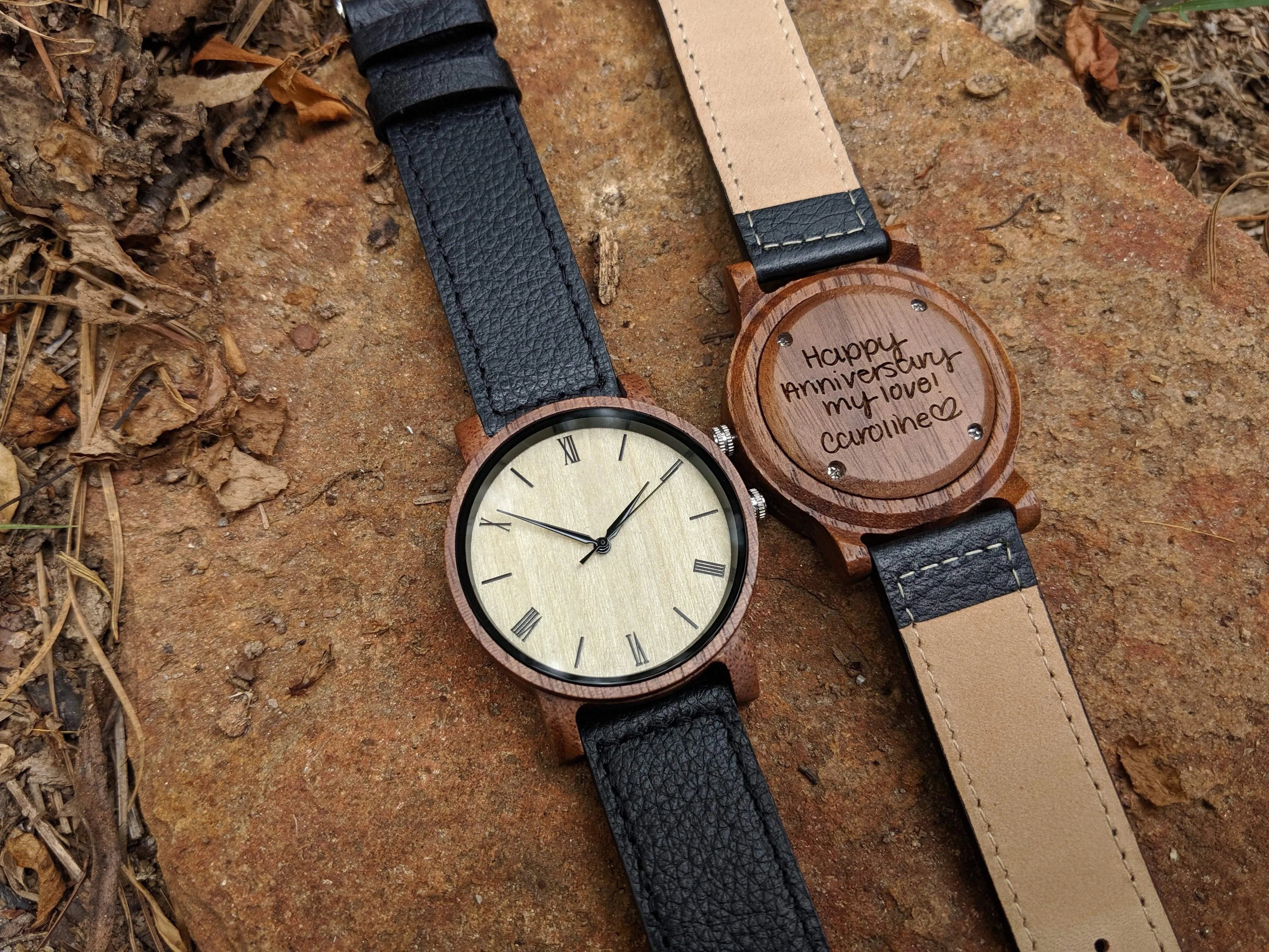 Groomsmen Set Of 11 Wooden Men's Watches Walnut Arce