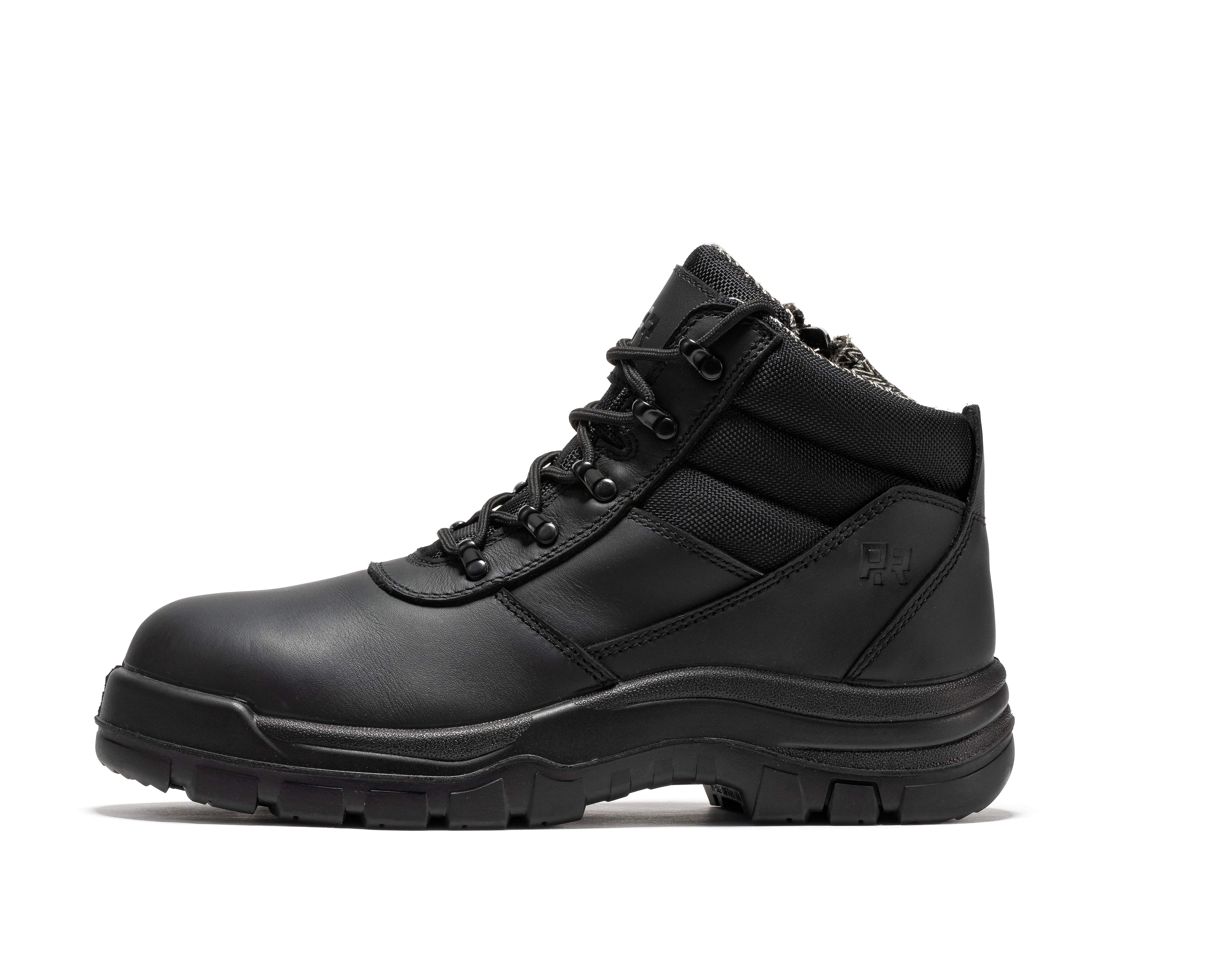 Avalon Black 6 Inch Zip-sided Composite Toe Leather Work Boots CP213BK