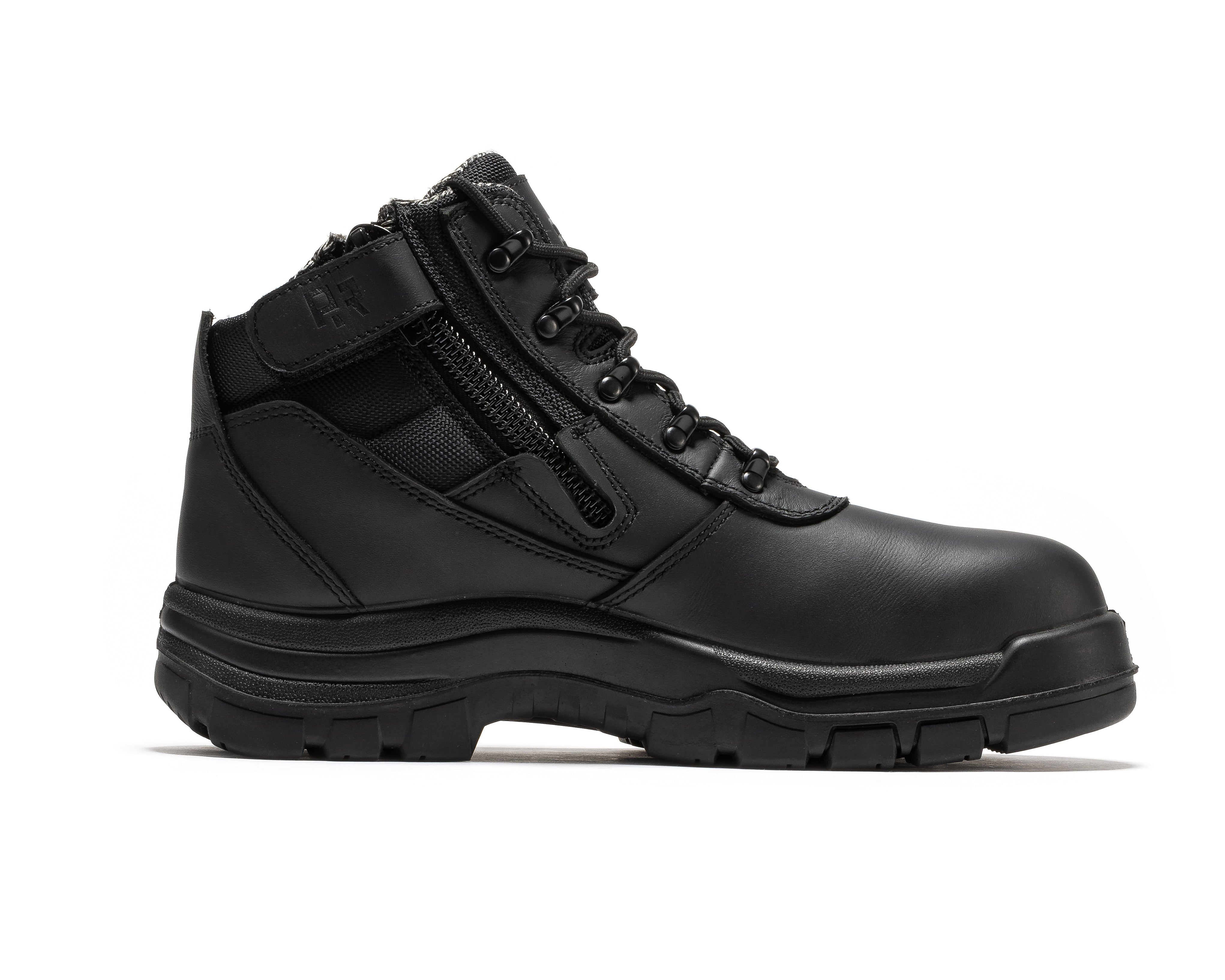 Avalon Black 6 Inch Zip-sided Composite Toe Leather Work Boots CP213BK