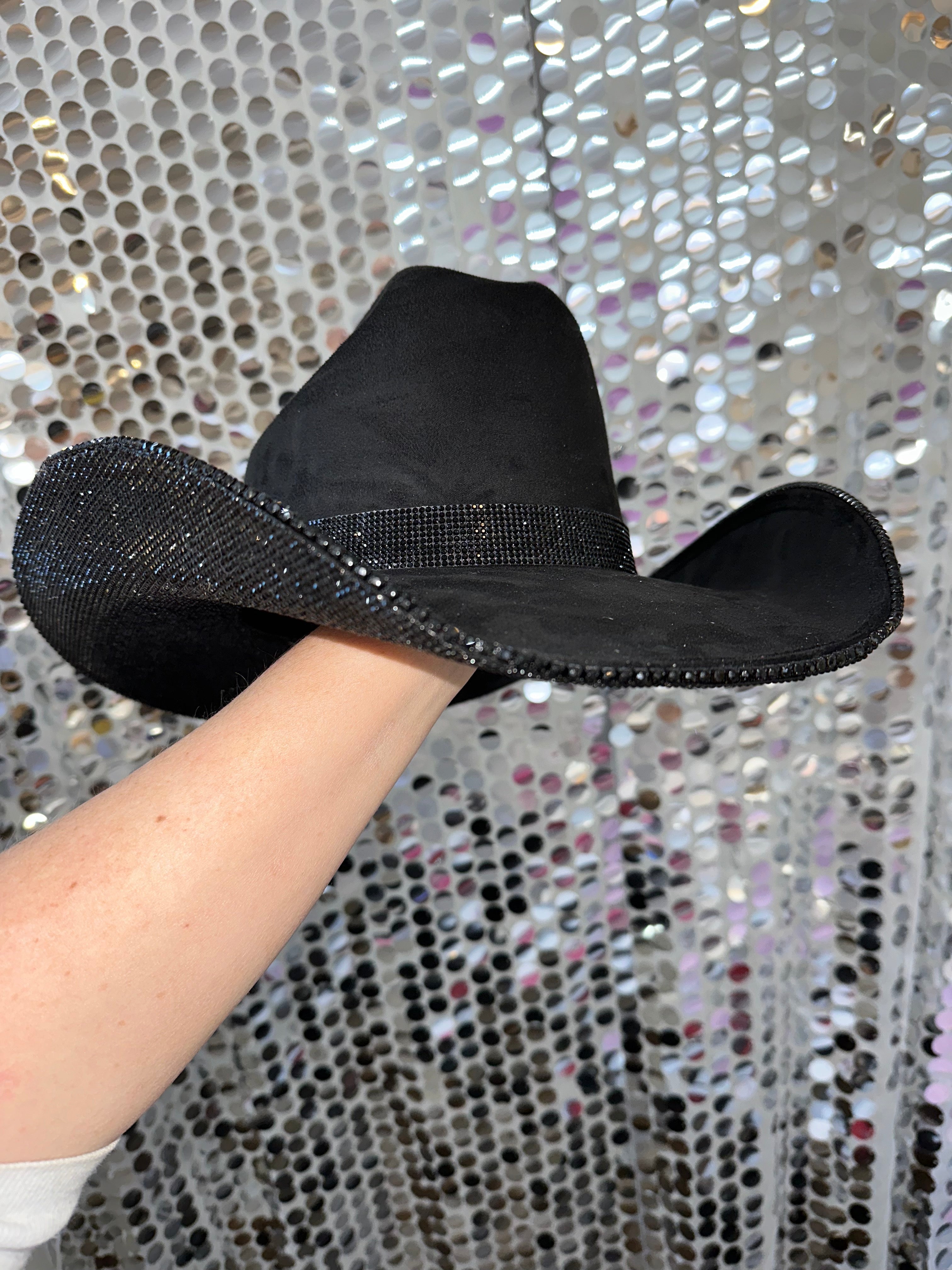 Black Suede & Black Rhinestones