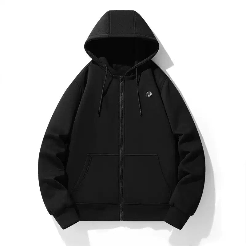 LITEGUEST USB Heated Hoodie 5-Zone Heated Zip-up Hooded Sweatshirt