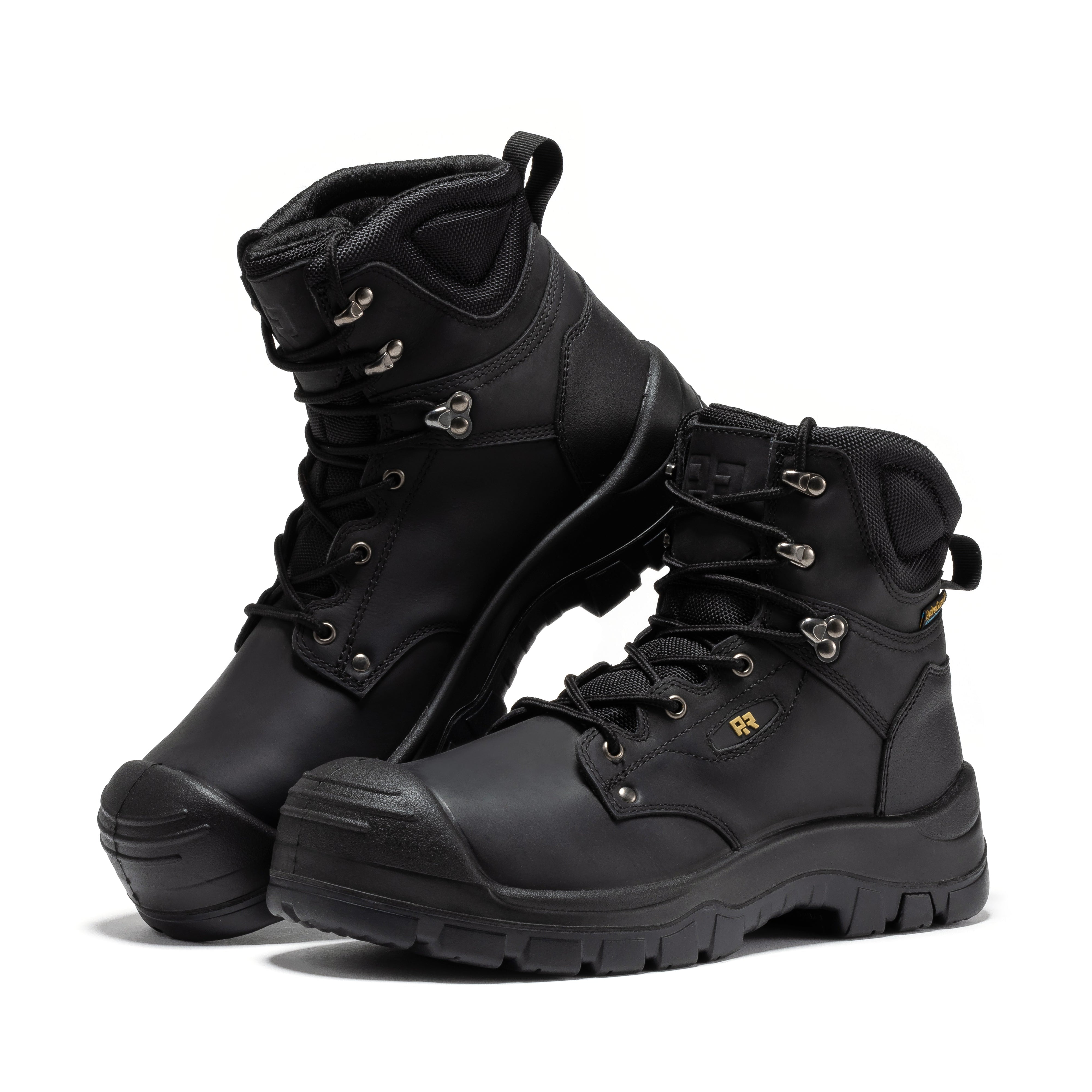 Woodland Black 6 inch Waterproof Composite Toe Leather Work Boots AK662