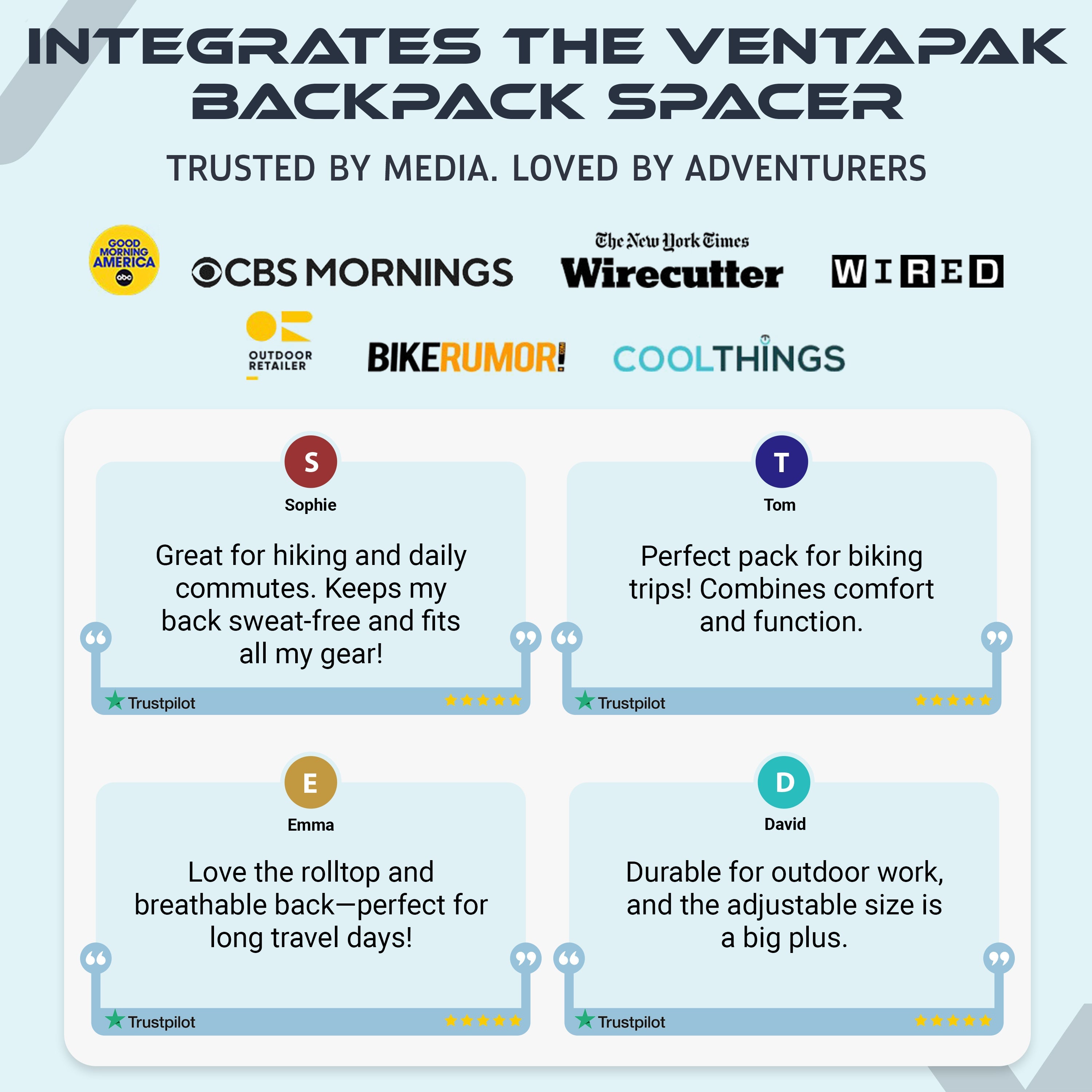 VentaPak Breeze 25L Backpack with a Concave Mesh Frame