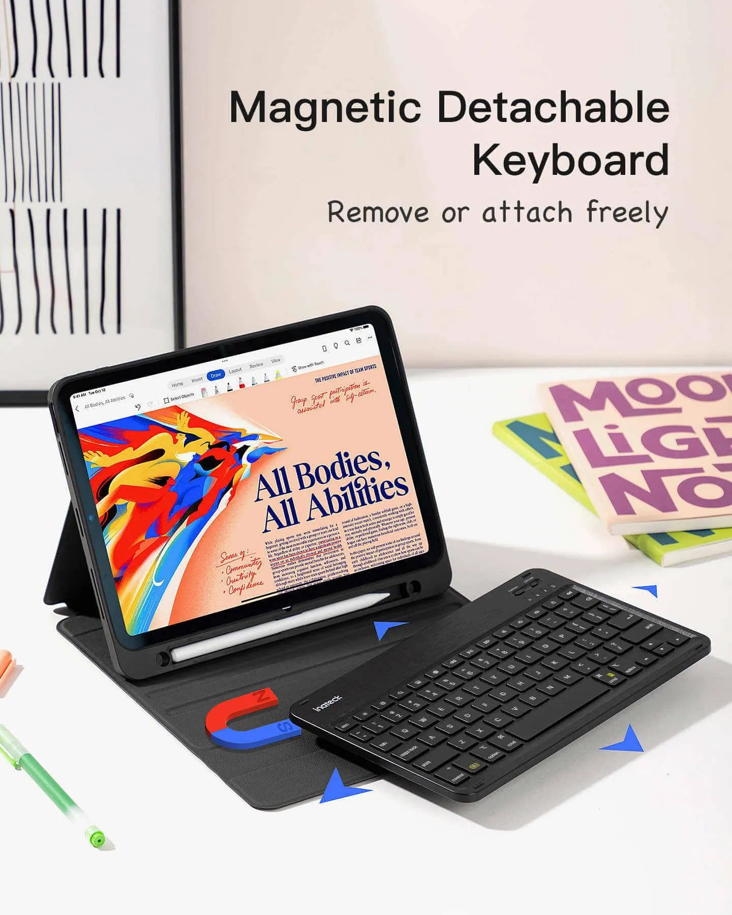 Detachable Keyboard for iPad Air 6 11 inch, iPad Air 5/4 10,9 inch, iPad 10th, iPad Pro 11 4/3/2/1, KB04002