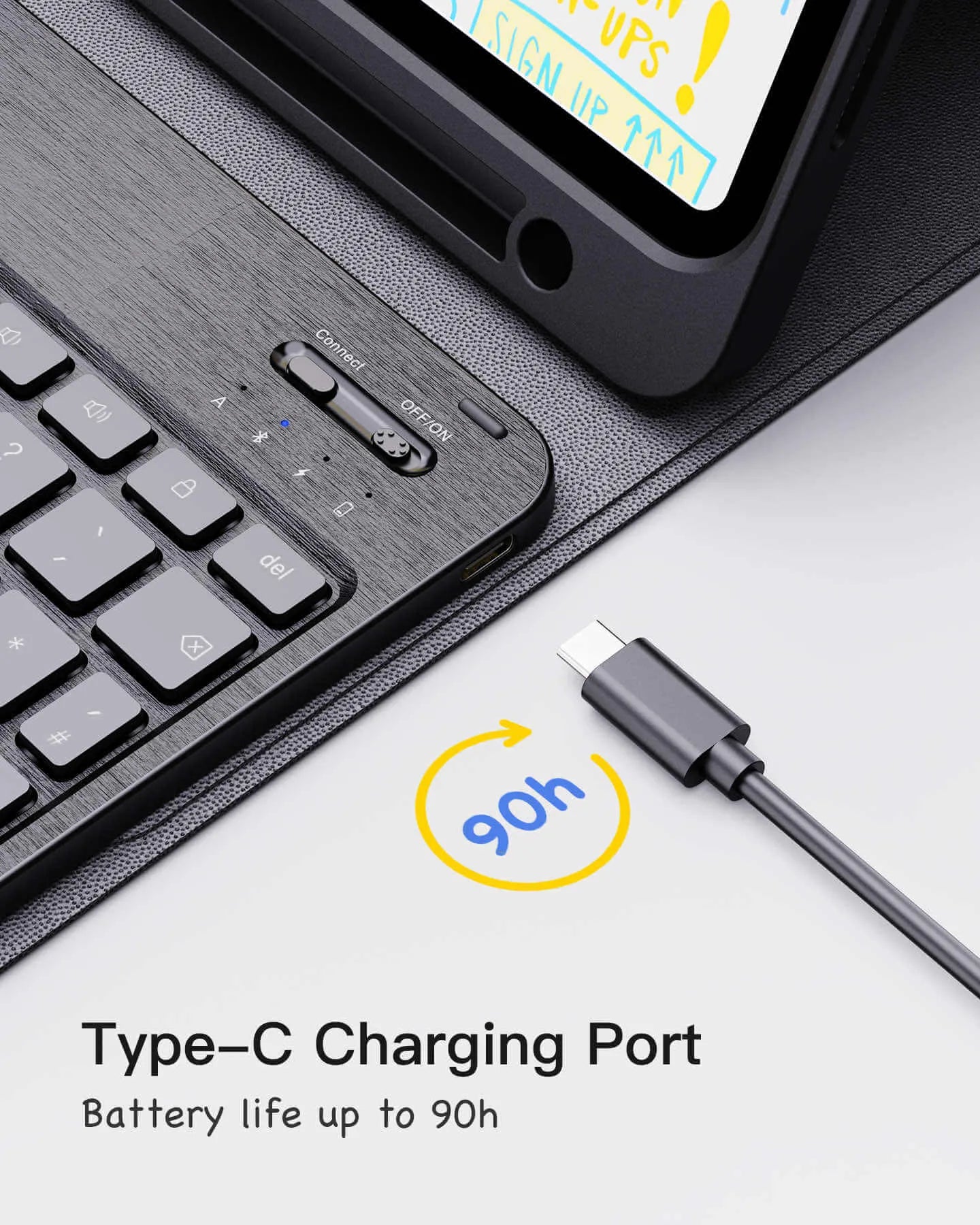 Detachable Keyboard for iPad Air 6 11 inch, iPad Air 5/4 10,9 inch, iPad 10th, iPad Pro 11 4/3/2/1, KB04002