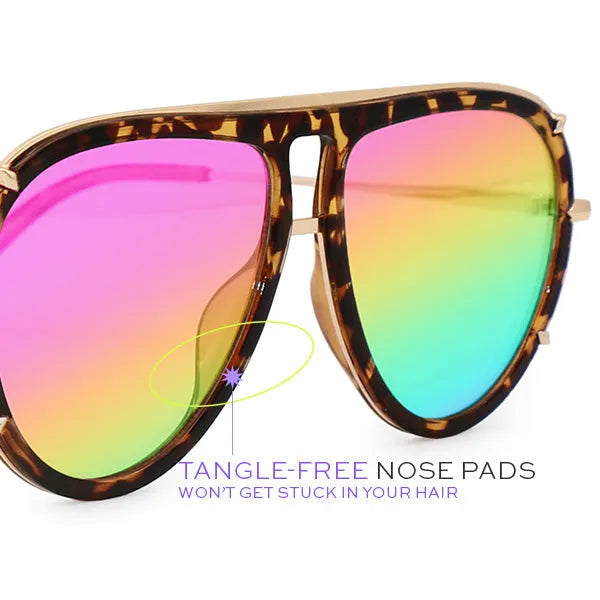 Ivy Luxe - Pride Tangle-Free Round Aviator Sunglasses