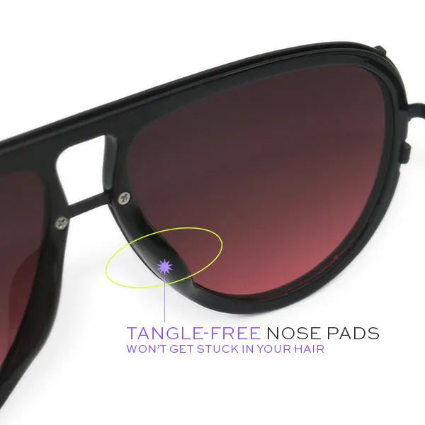 Ivy Luxe - Ruby Tangle-Free Round Aviator Sunglasses