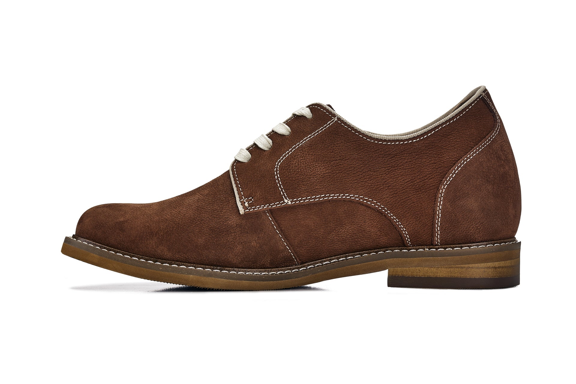 J1313 - 3 Inches Taller (Terracotta Brown) - Business Casual Leather Men's Derbies