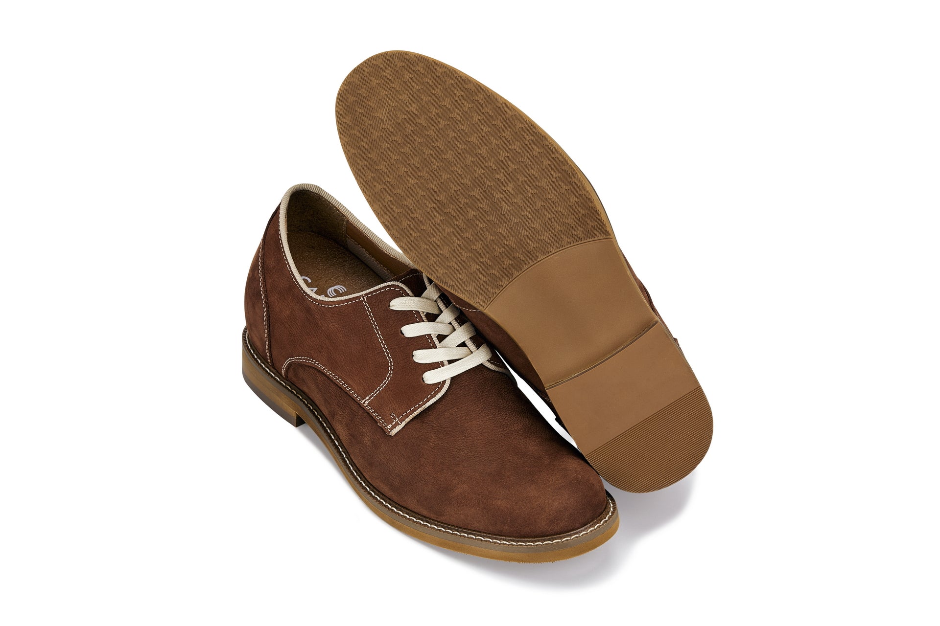 J1313 - 3 Inches Taller (Terracotta Brown) - Business Casual Leather Men's Derbies