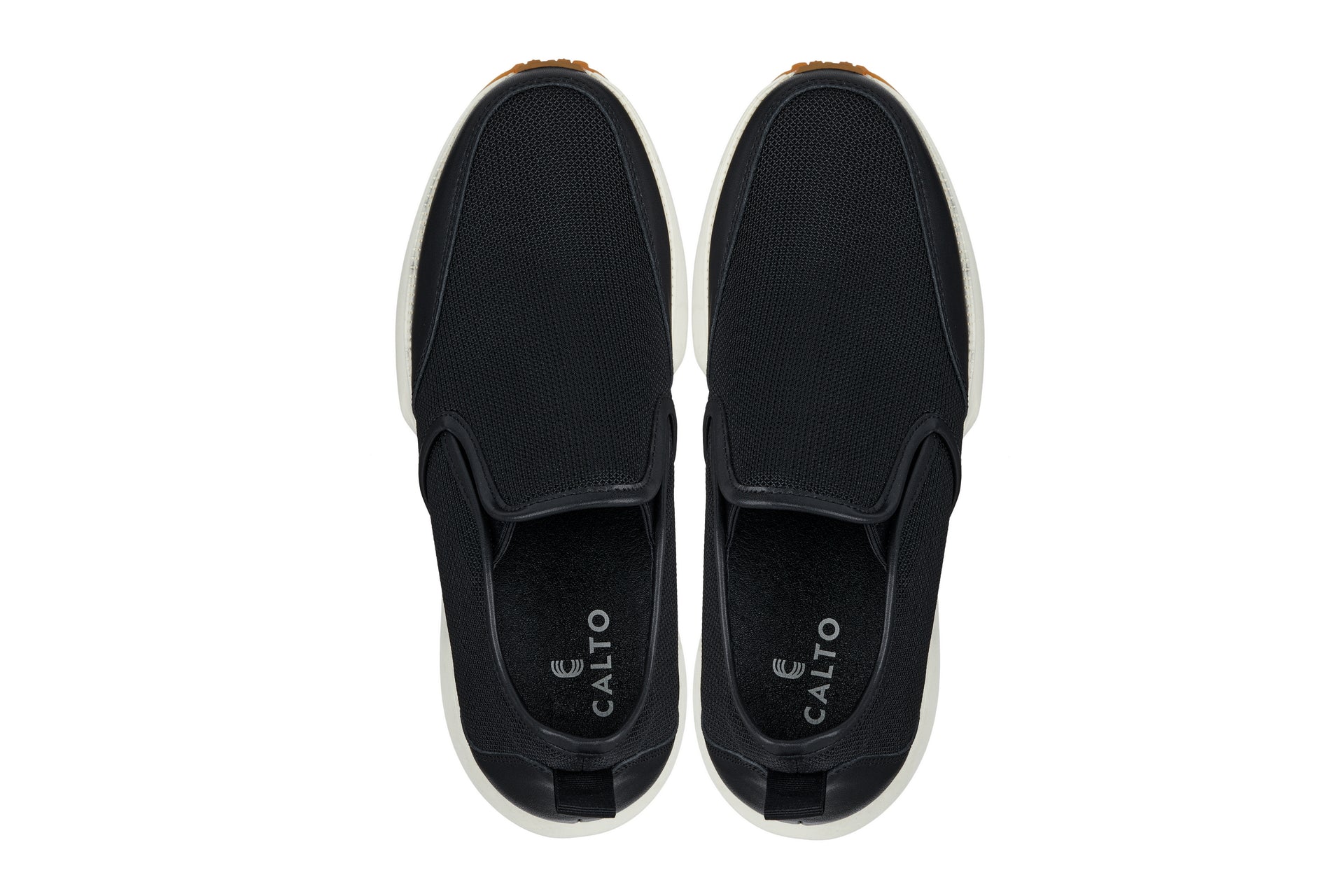 J1433 - 3.3 Inches Taller (Black) - Casual Chunky Sole Sneaker Men's Loafers