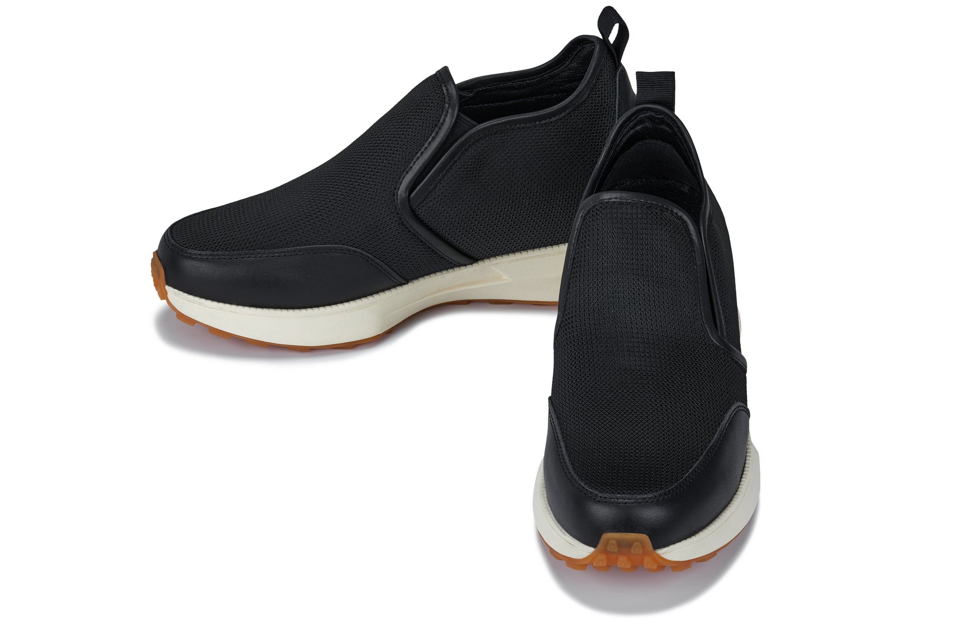 J1433 - 3.3 Inches Taller (Black) - Casual Chunky Sole Sneaker Men's Loafers