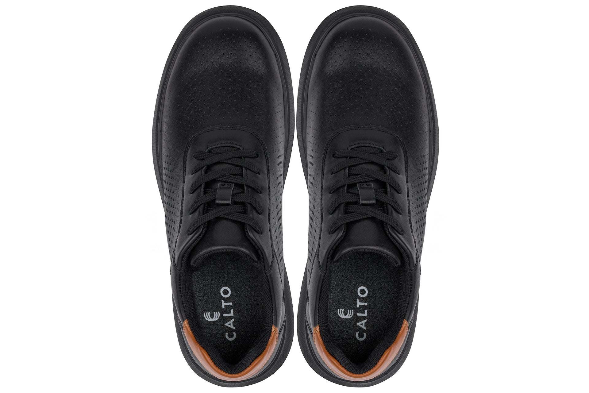 J1580 - 2.6 Inches Taller (Black/Black Sole) - Lightweight Casual Men's Walker Shoes