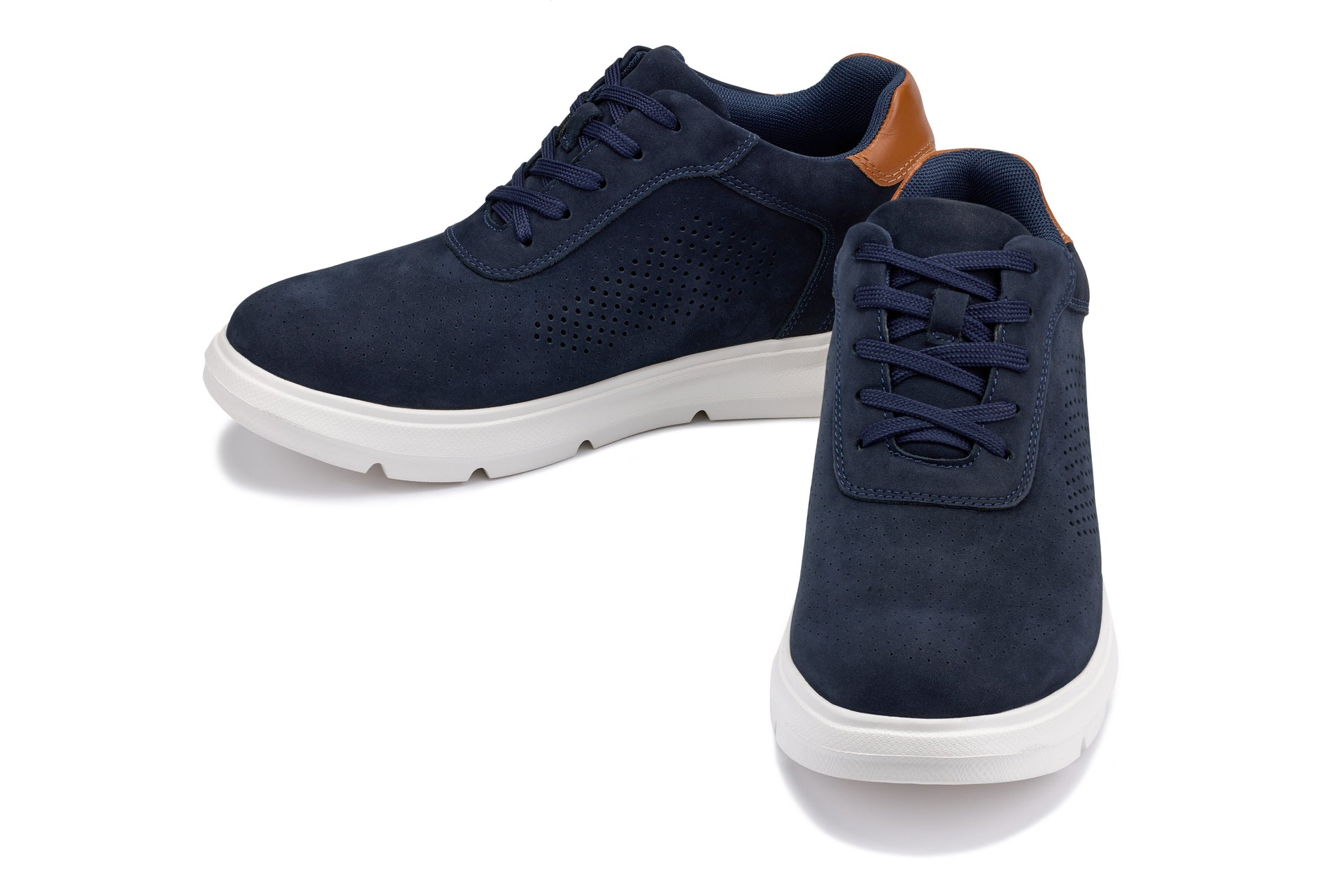 J1582 - 2.6 Inches Taller (Nubuck Navy) - Lightweight Casual Men's Walker Shoes