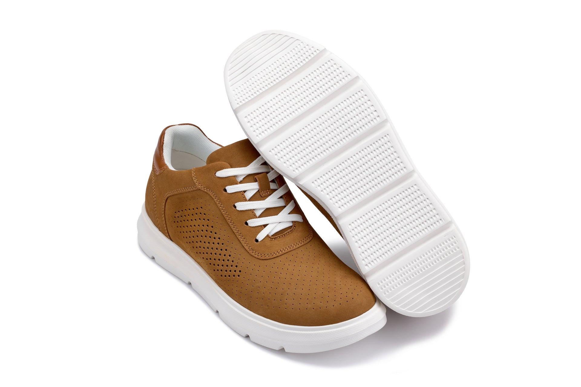J1583 - 2.6 Inches Taller (Nubuck Brown) - Lightweight Casual Men's Walker Shoes