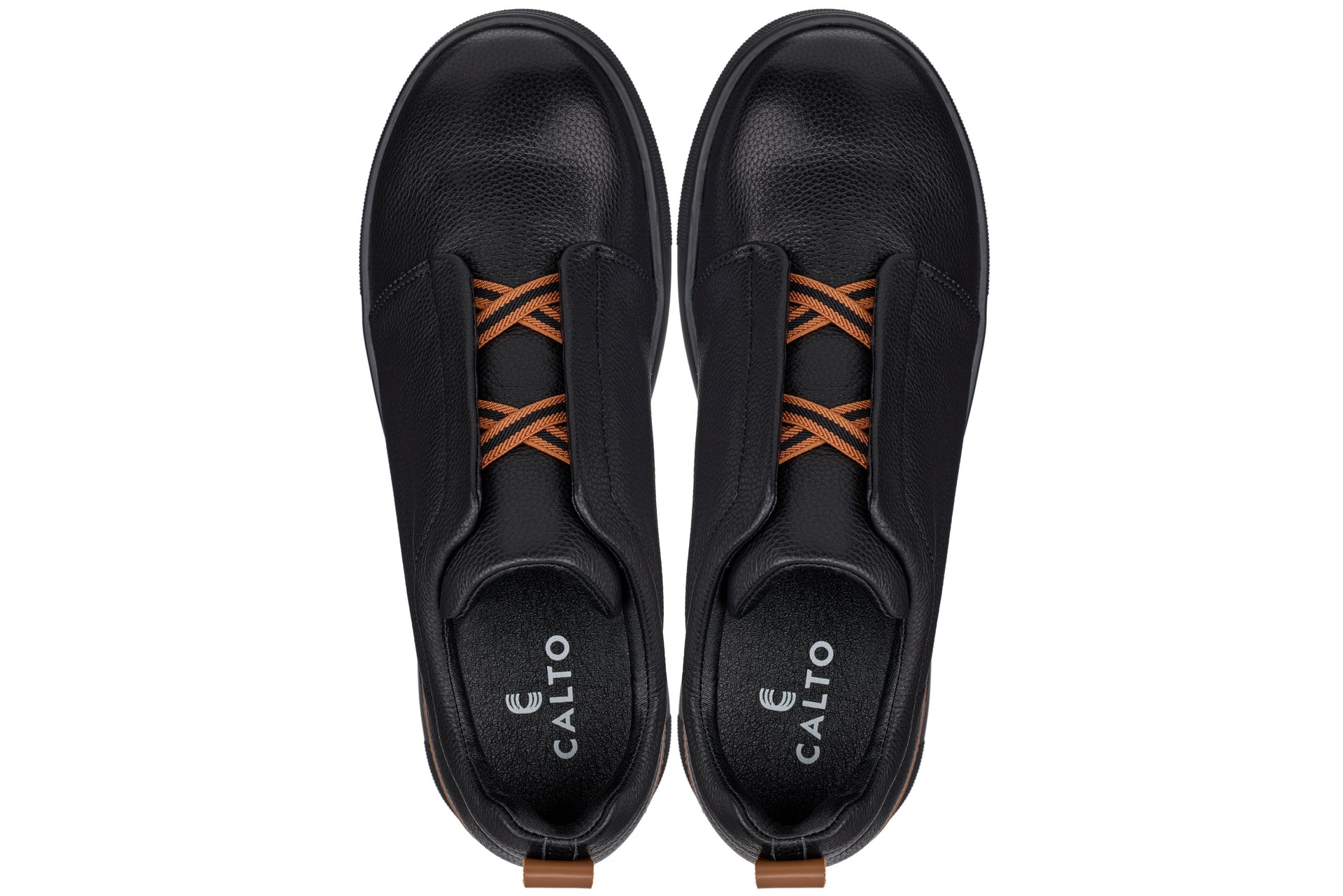 J1931 - 2.6 Inches Taller (Black / Black Sole) - Slip-On Men's Snoafers