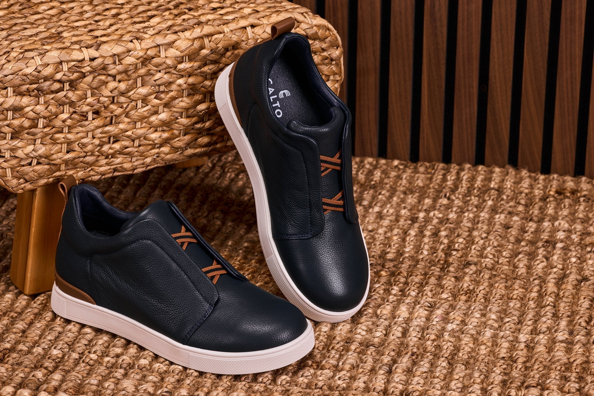 J1934 - 2.6 Inches Taller (Navy) - Slip-On Men's Snoafers