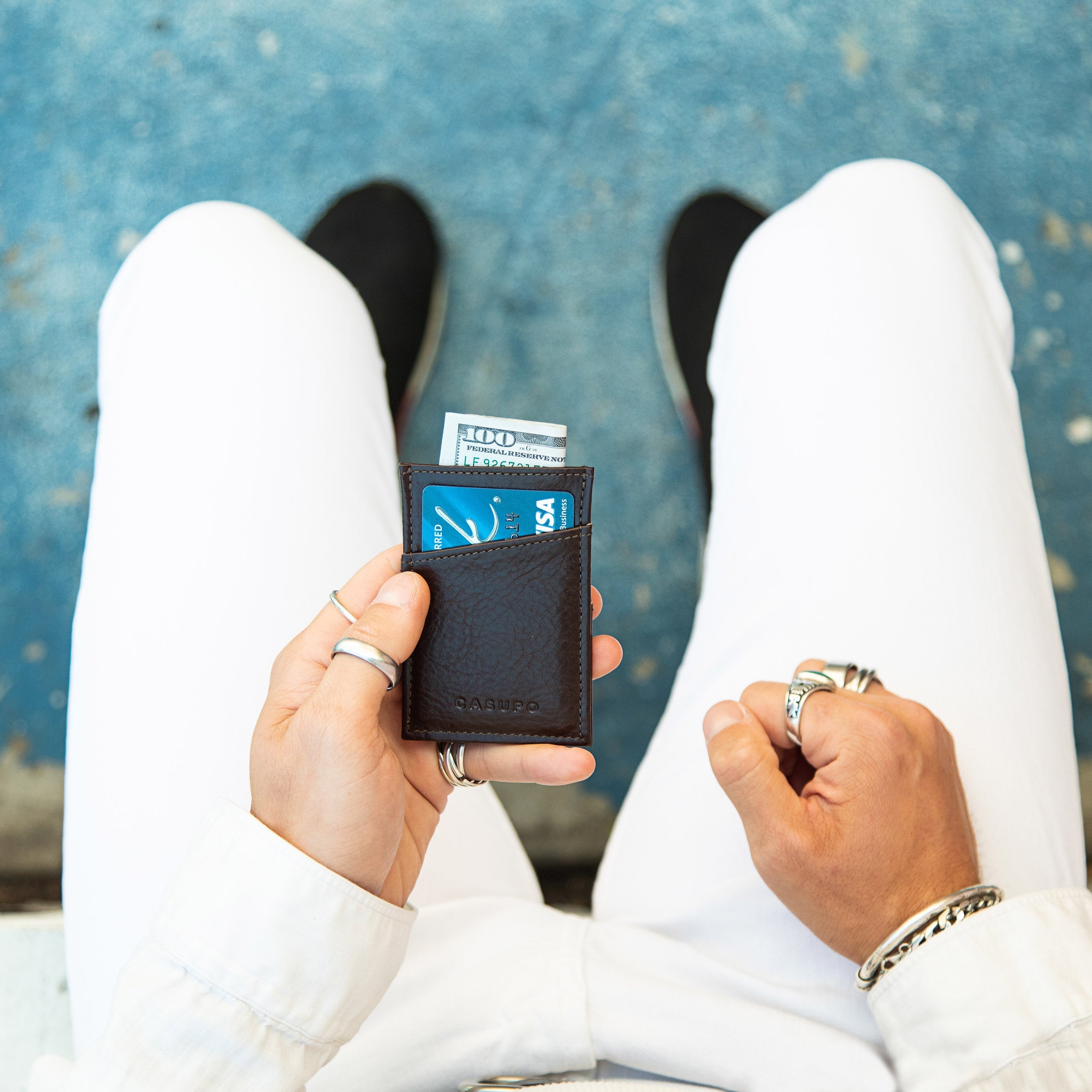 Minimalist Card Holder Wallet - Brown