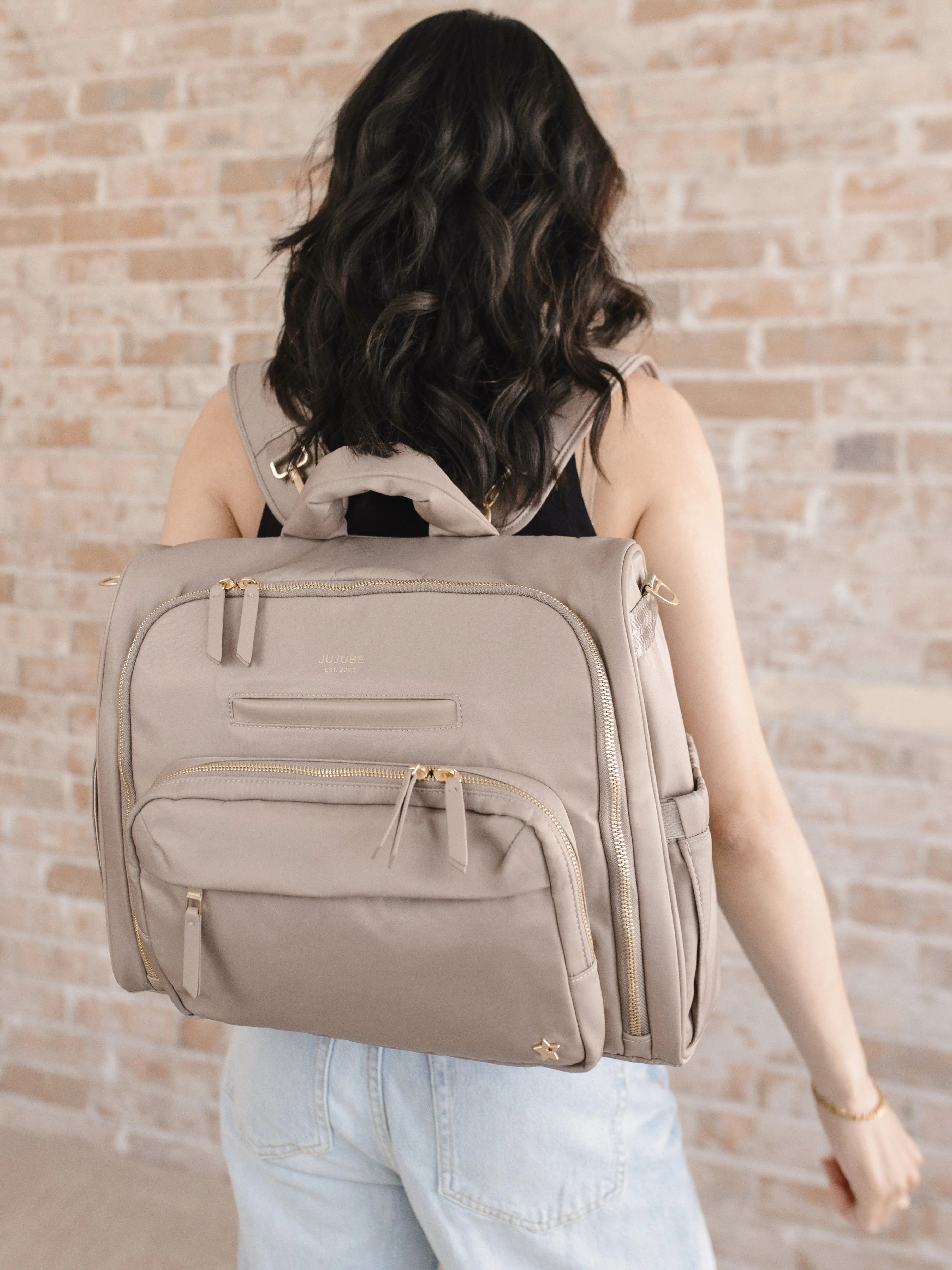 Satchel Taupe – Stylish & Versatile 3-in-1 Diaper Bag