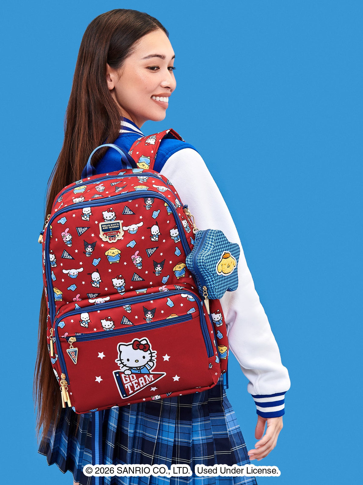 Hello Kitty® × JuJuBe Varsity Zealous Backpack Diaper Bag – Red and Navy