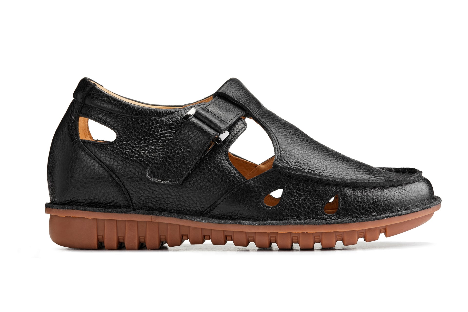 K0751 - 2.8 Inches Taller (Black) - Lightweight Casual Fisherman Sandal