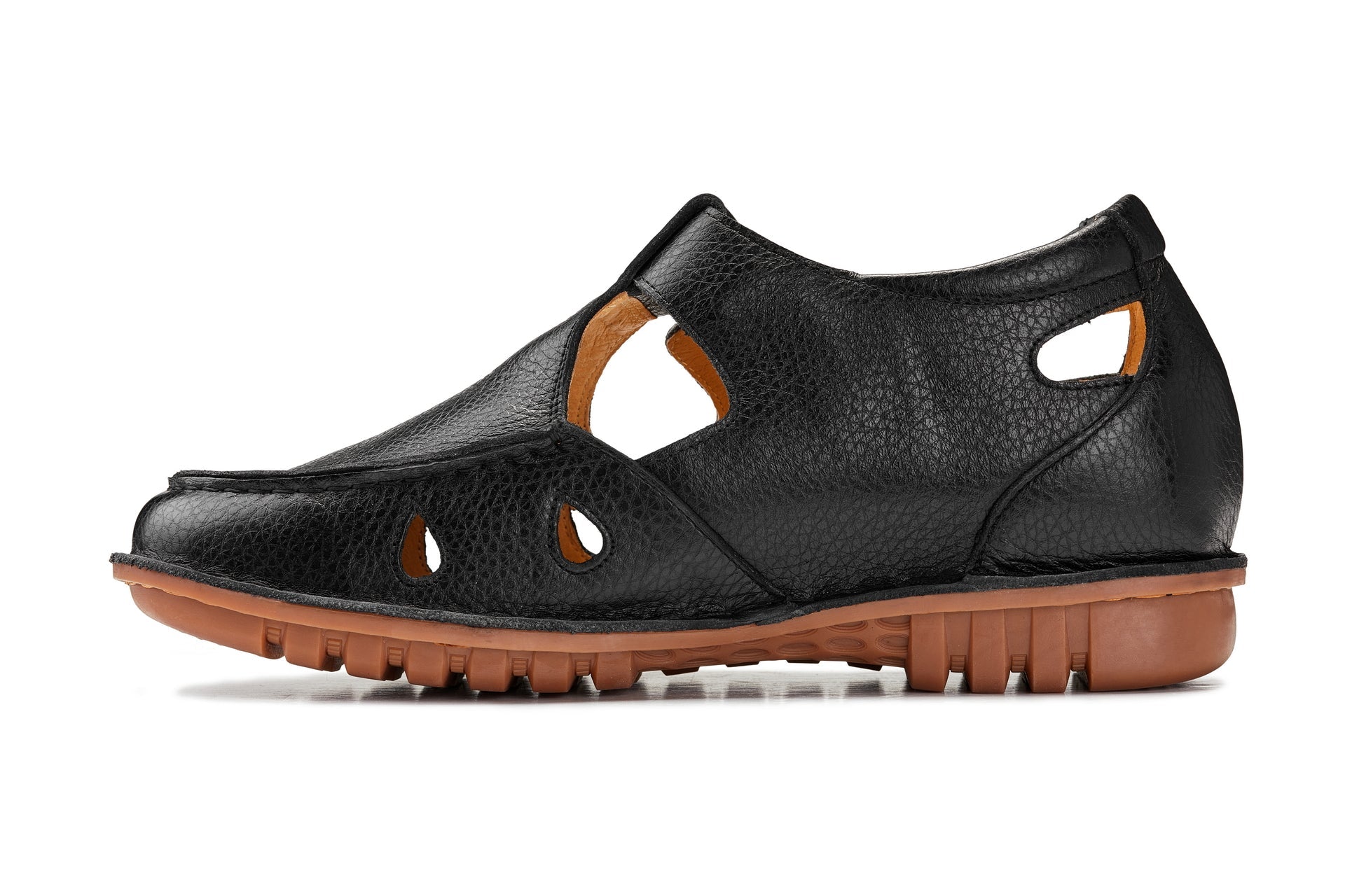 K0751 - 2.8 Inches Taller (Black) - Lightweight Casual Fisherman Sandal