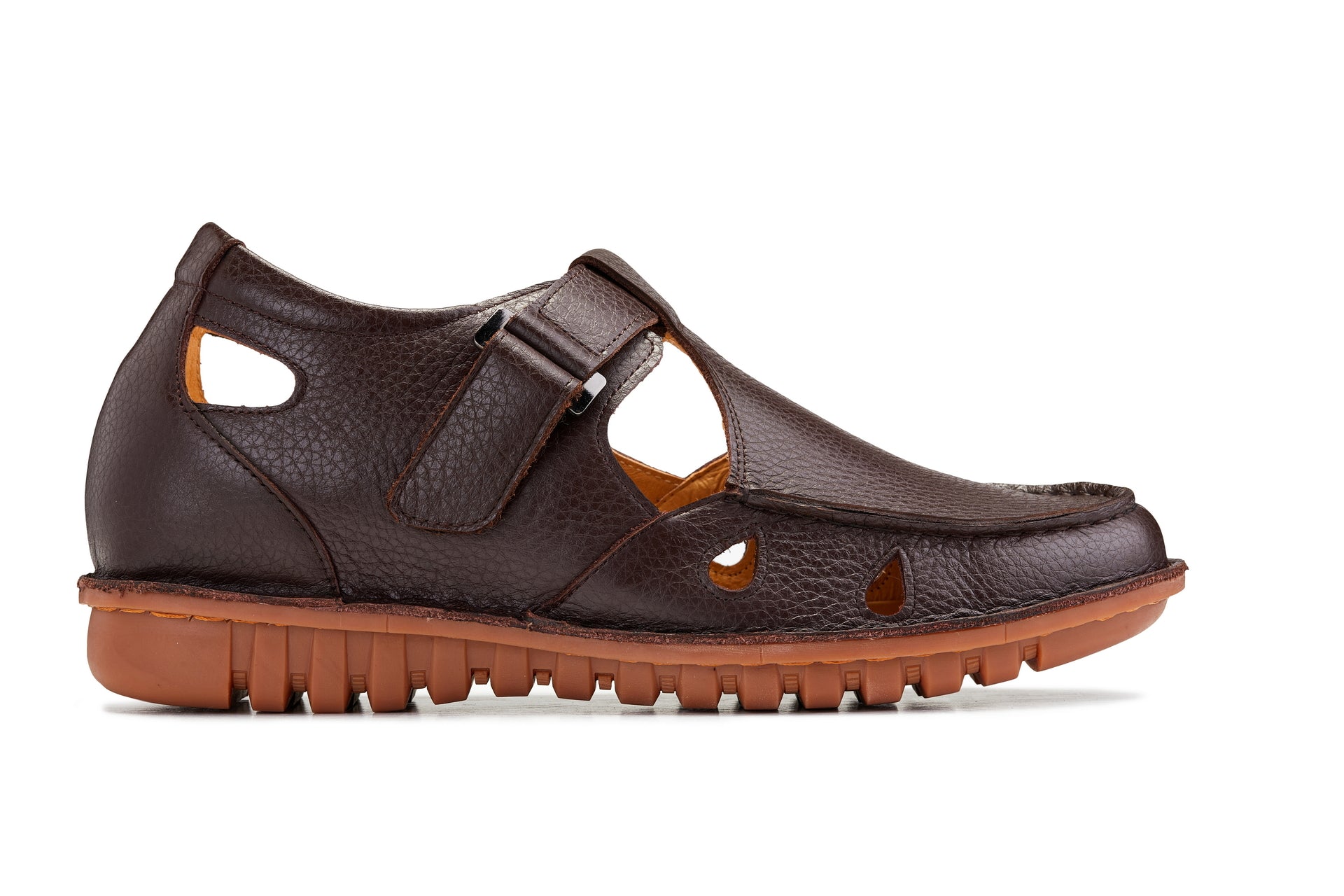 K0752 - 2.8 Inches Taller (Coffee Brown) - Lightweight Casual Fisherman Sandals