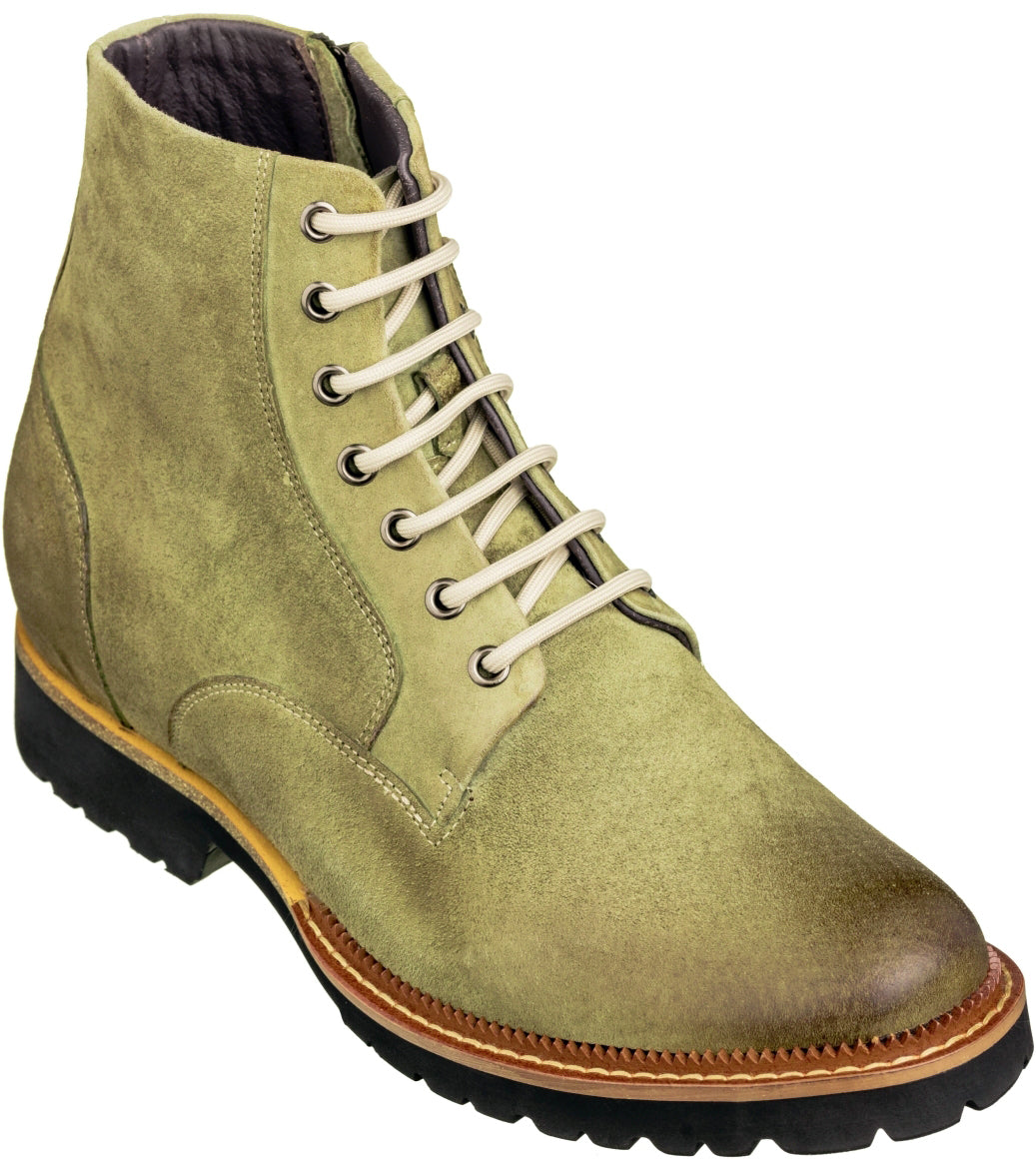 K24402 - 3 Inches Taller (Olive) - Casual Zipper Men's Boots