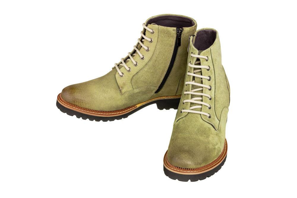 K24402 - 3 Inches Taller (Olive) - Casual Zipper Men's Boots