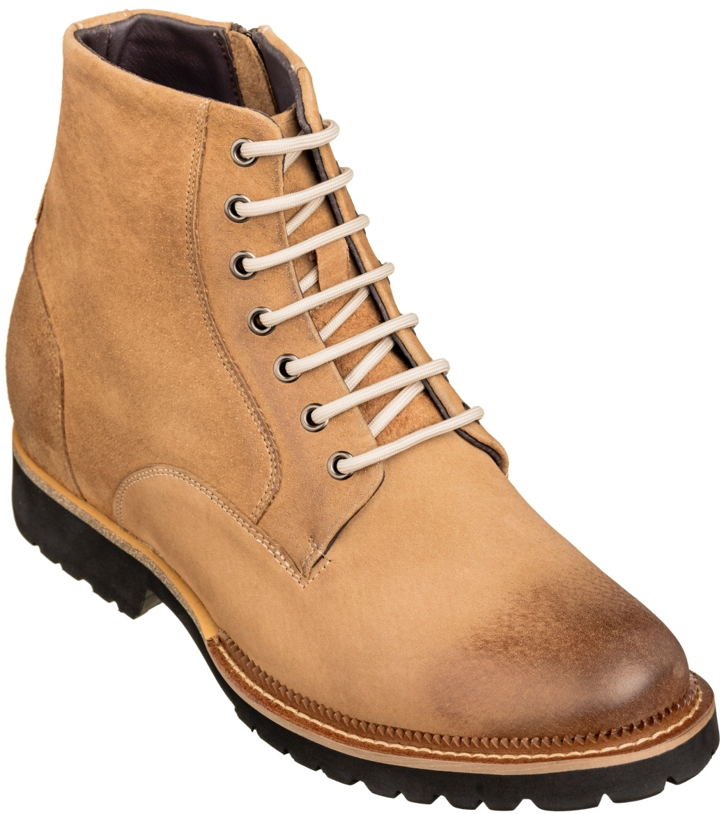 K24403 - 3 Inches Taller (Brown) - Casual Zipper Men's Boots