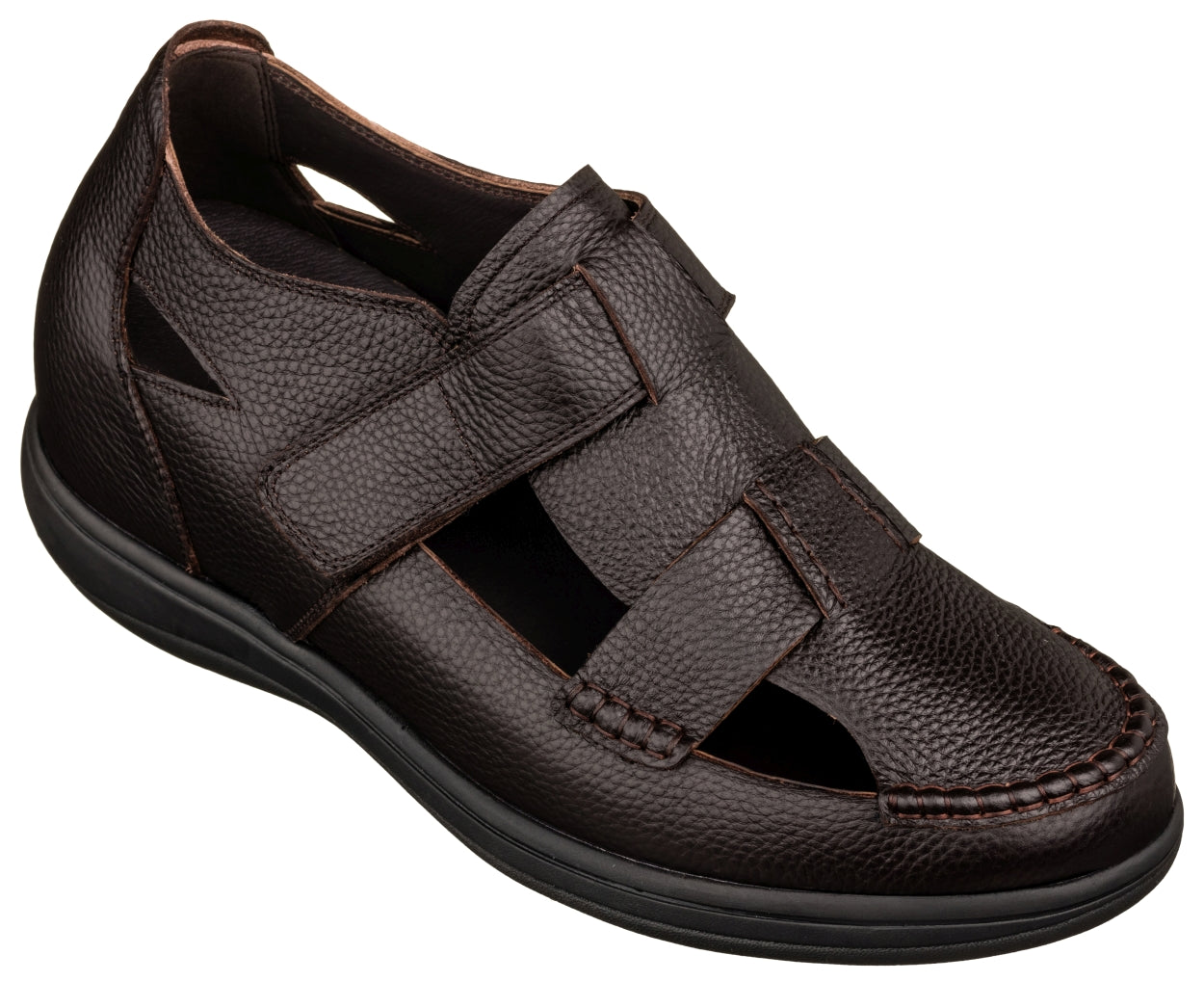 K2662 - 3.2 Inches Taller (Dark Brown) - Casual Fisherman Sandal