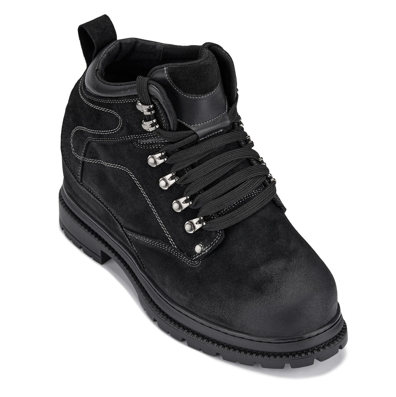 K881802 - 5.2" Taller Black Nubuck Height-Increasing Men's Boots