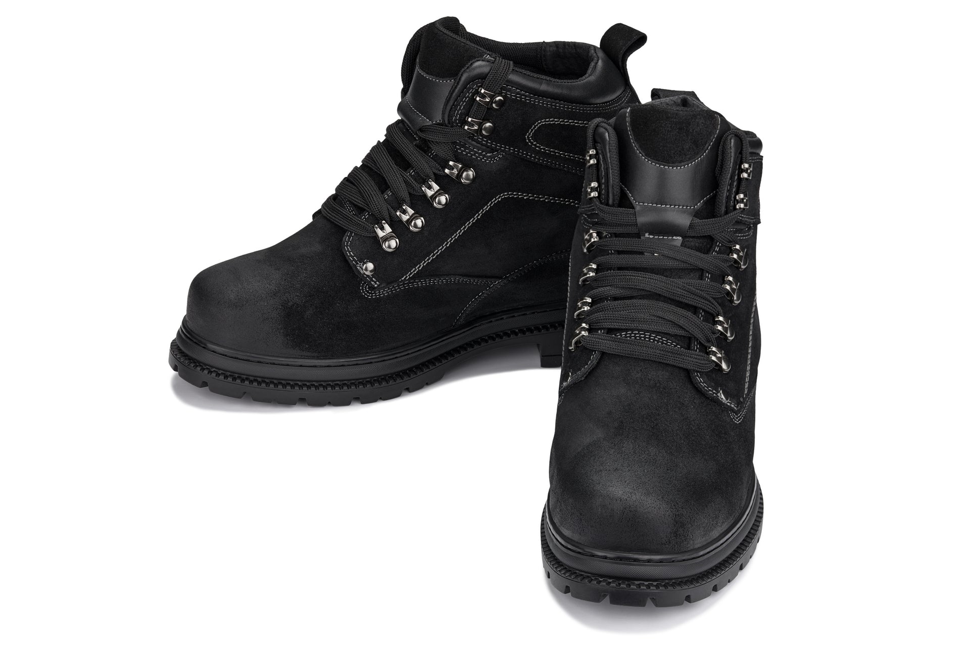 K881802 - 5.2" Taller Black Nubuck Height-Increasing Men's Boots