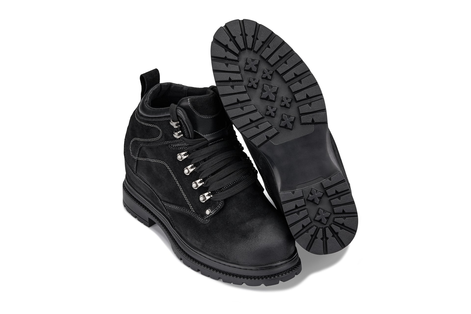 K881802 - 5.2" Taller Black Nubuck Height-Increasing Men's Boots