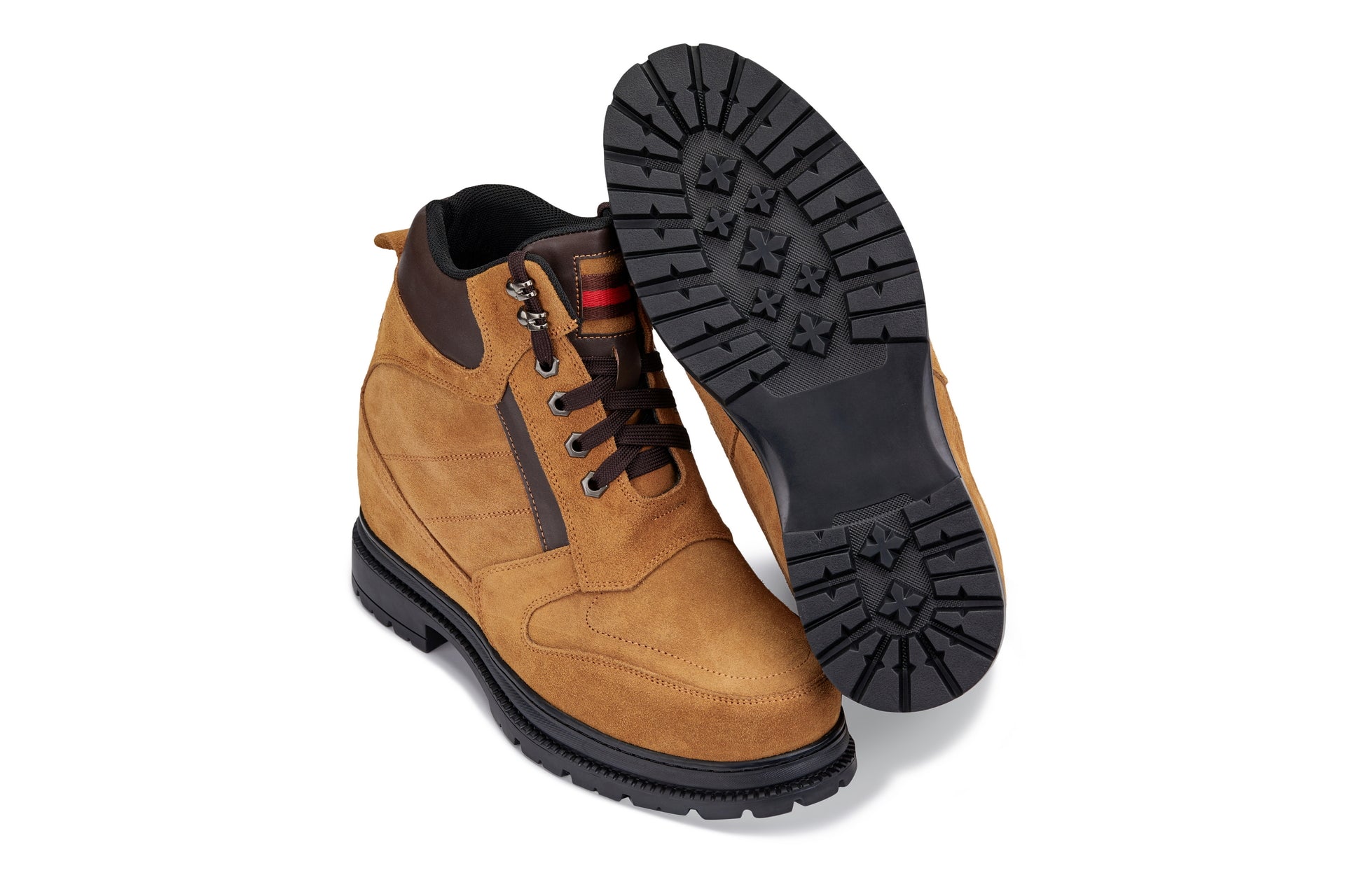 K881803 - 5.2-Inch Taller Brown Nubuck Elevator Men's Boots