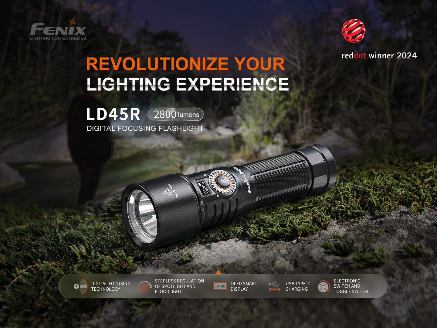 LD45R Digital Focus Rechargeable LED Flashlight