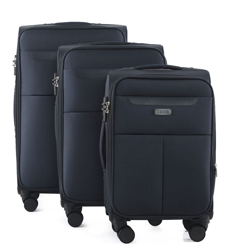 IZOD Liam Soft Shell 3 Piece Luggage Set with Combo Lock