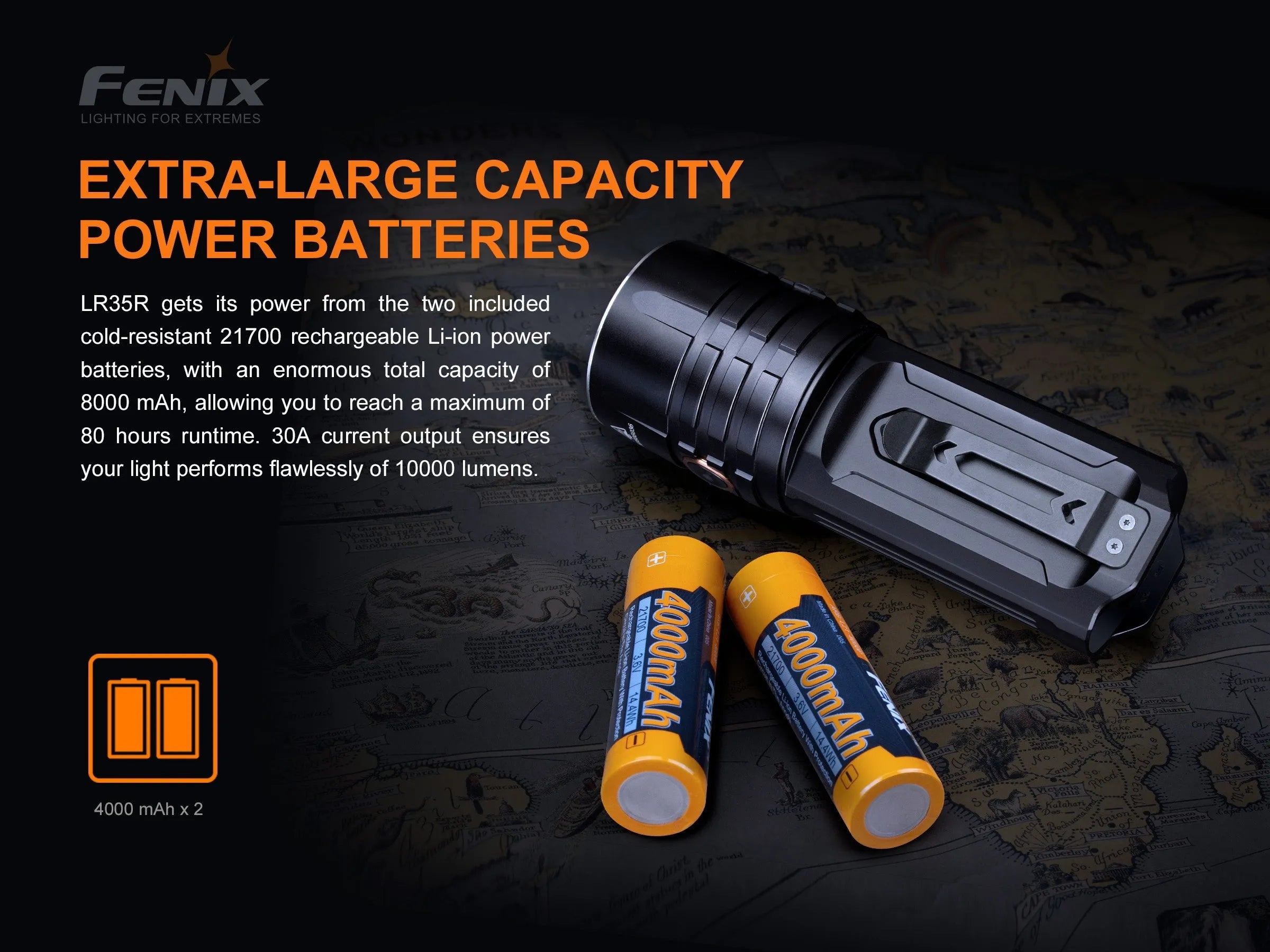 LR35R Rechargeable LED Flashlight - 10,000 Lumens