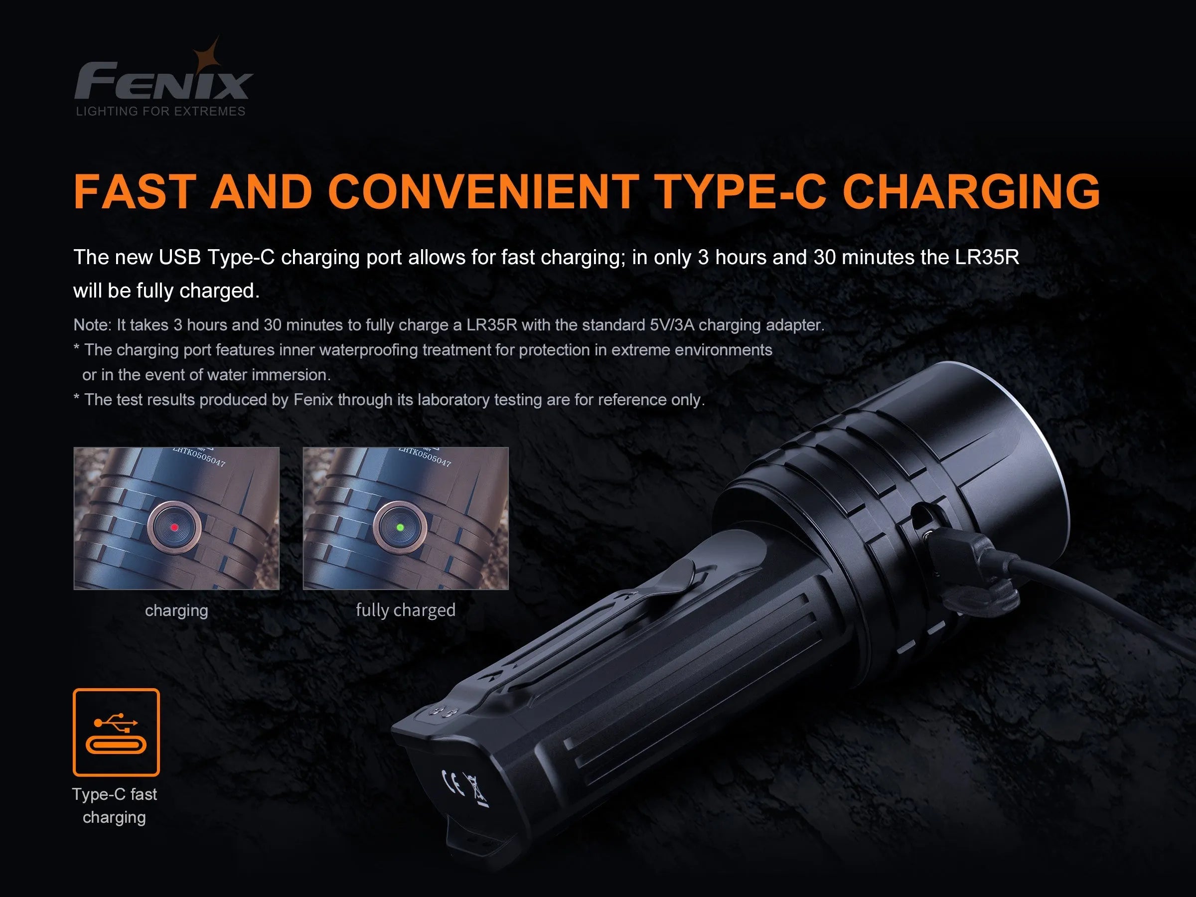 LR35R Rechargeable LED Flashlight - 10,000 Lumens
