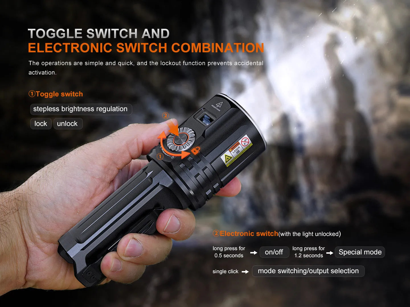LR36R White Laser Searching Flashlight