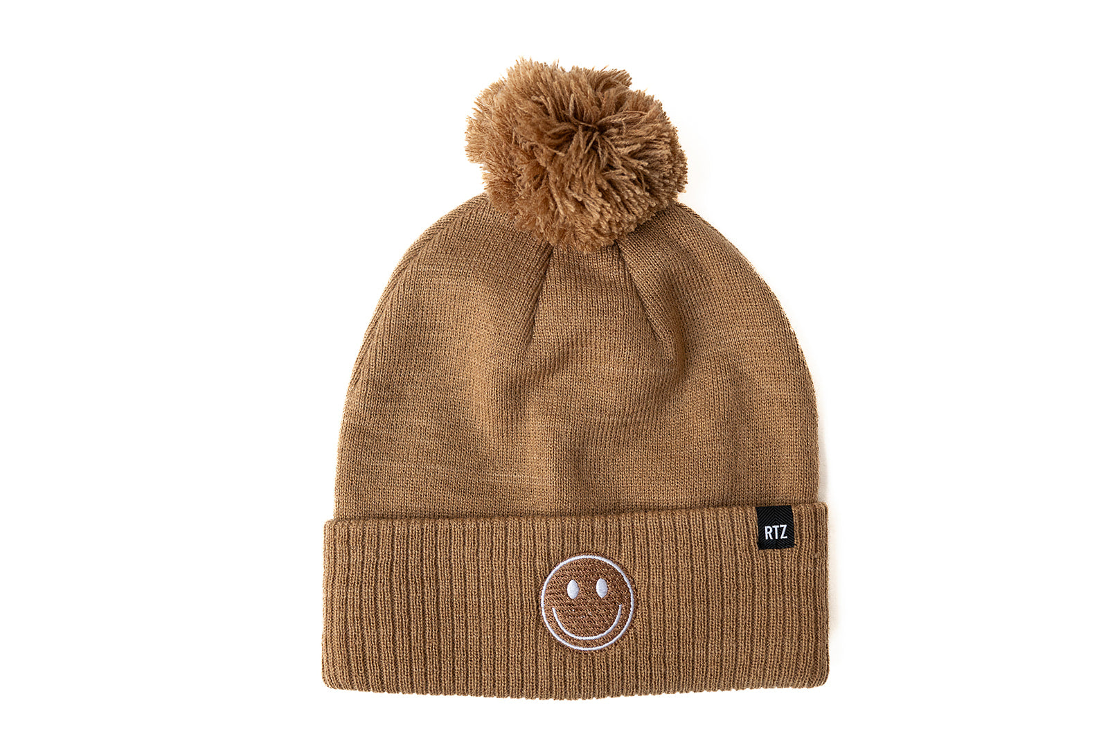Smiley Pom Pom Beanie Hat