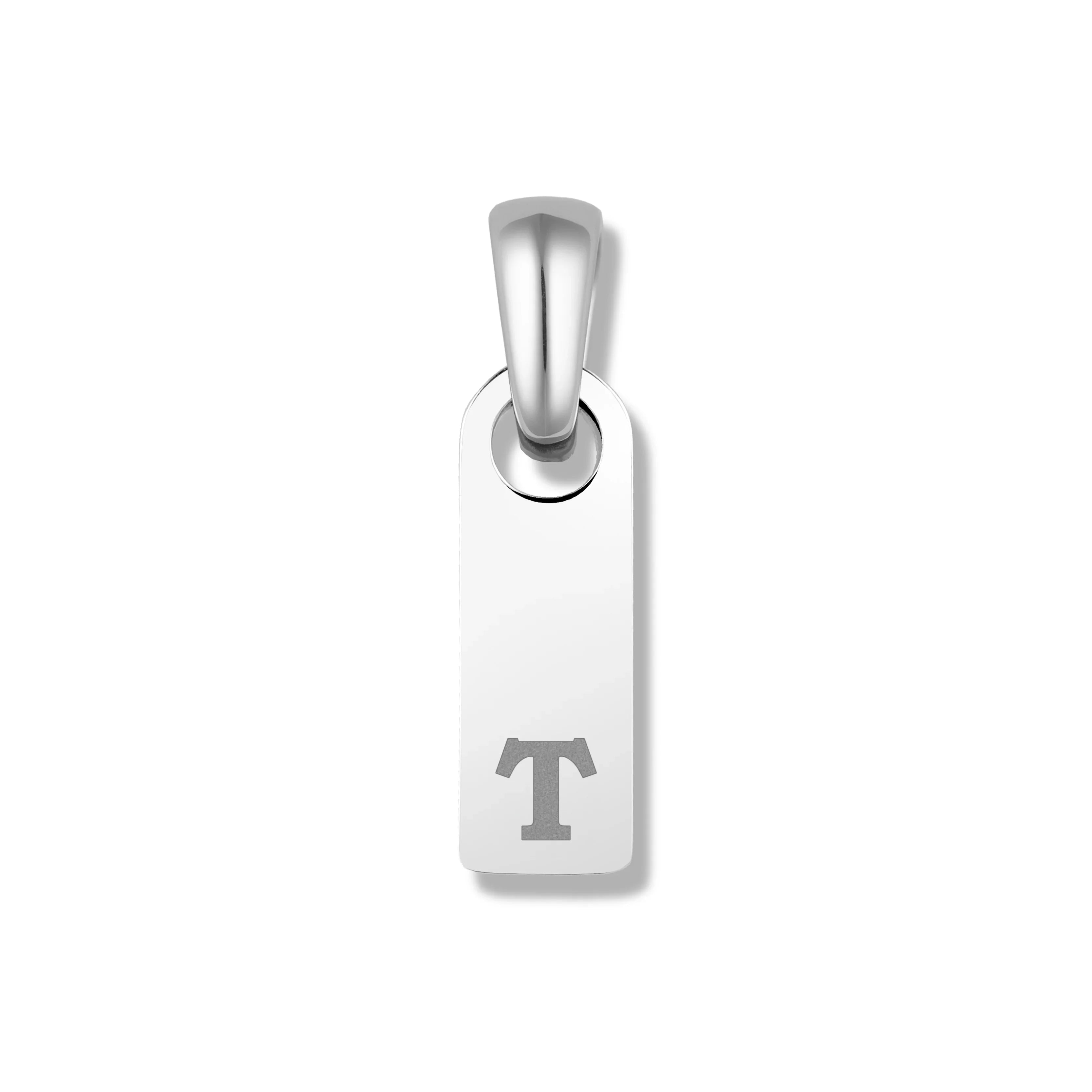 Initial Tag Pendant - Silver