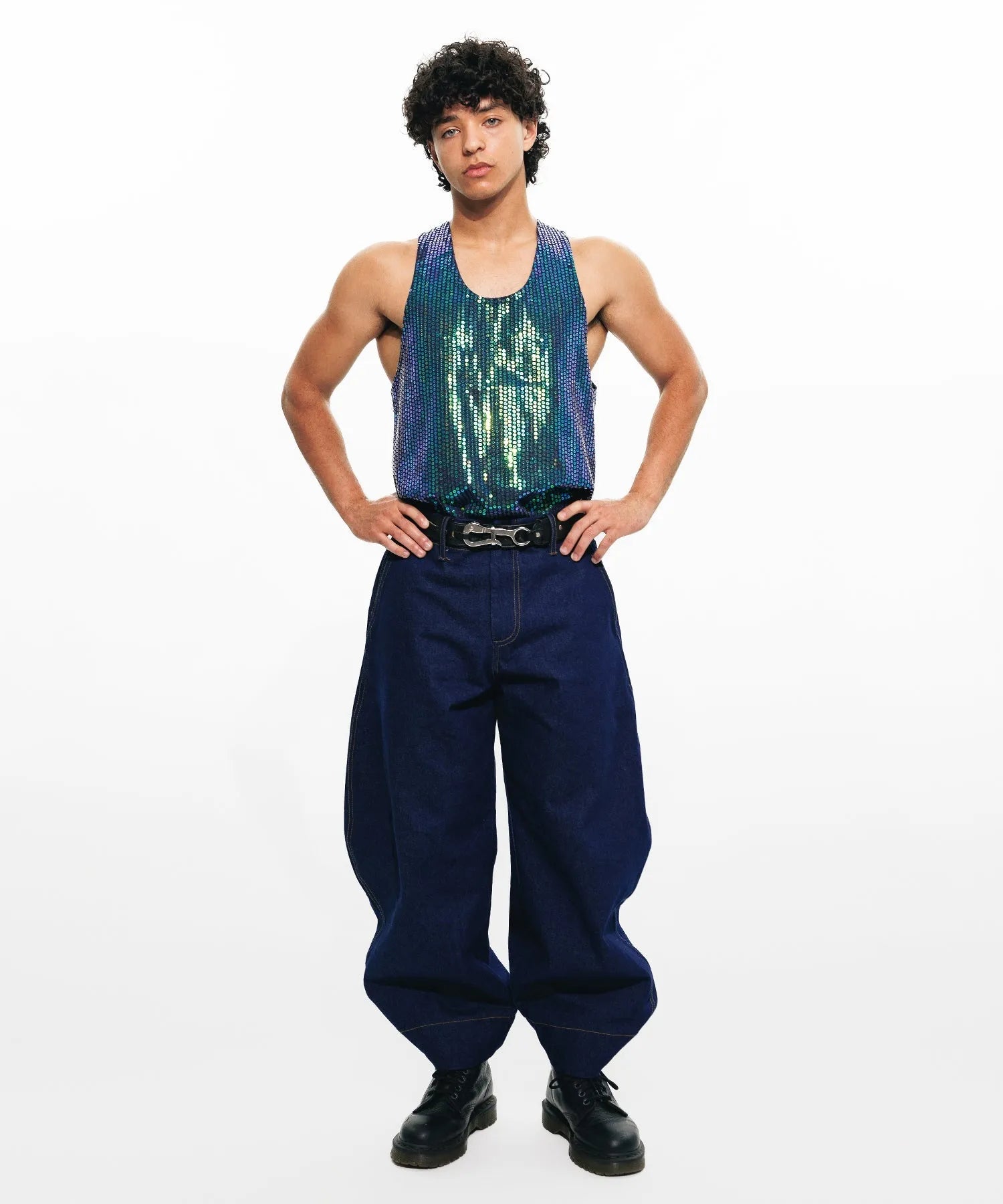 Matrix Sequin Denim Tank Top