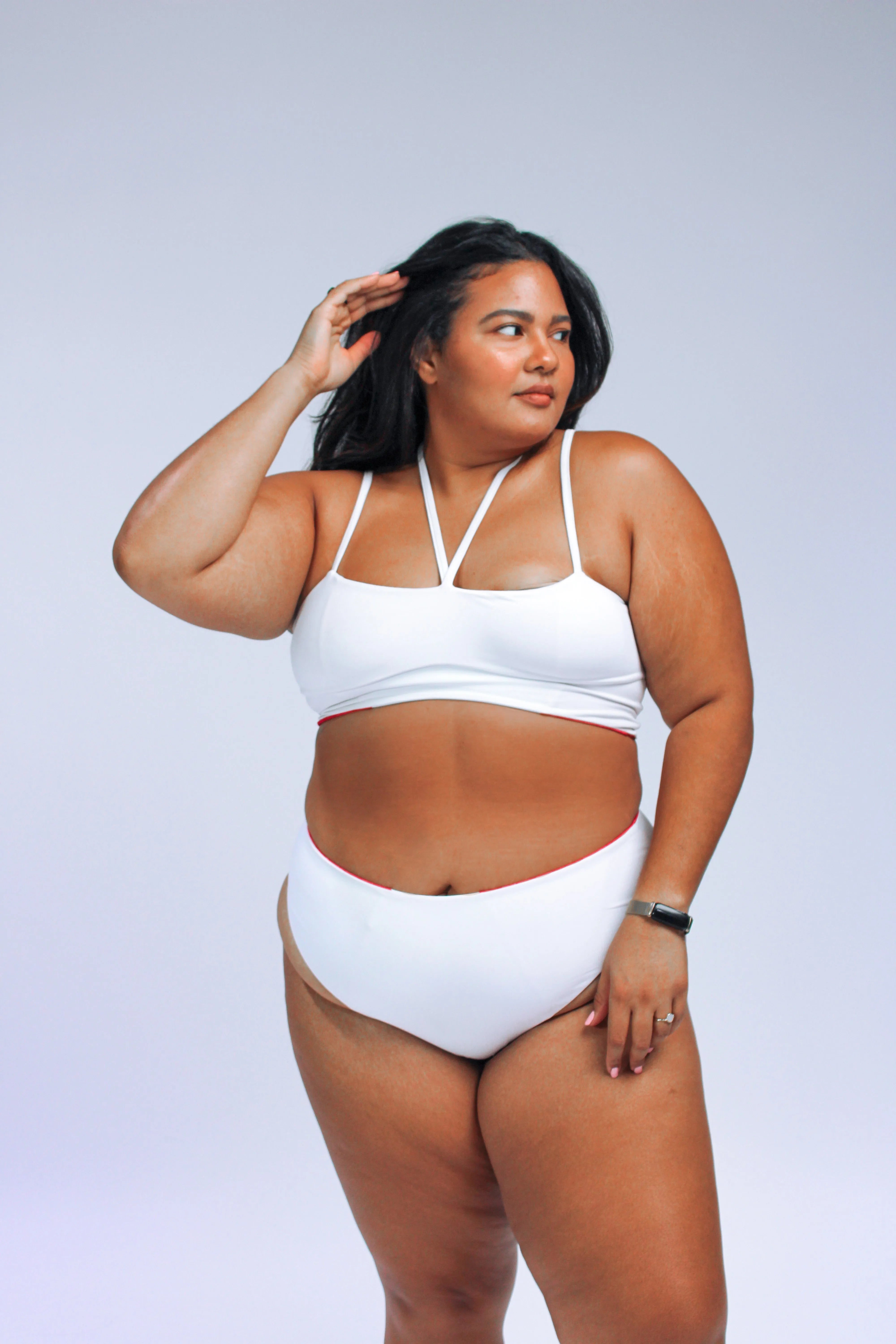 Massi Bikini Bottom with Color-blocked Tile Pattern