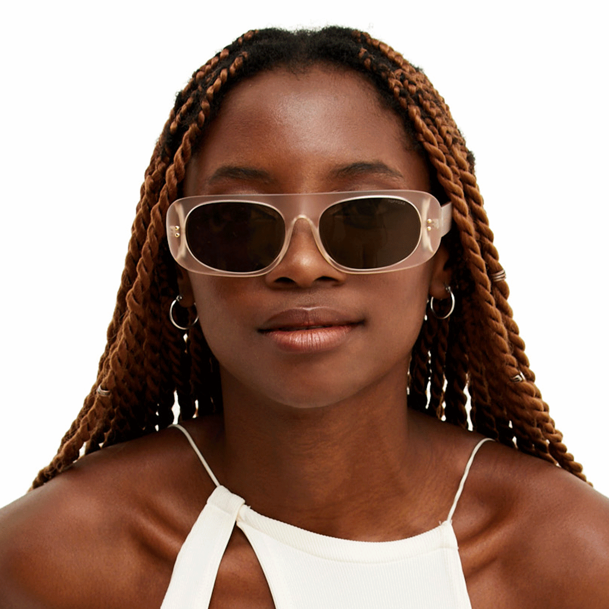 Claim It Sunglasses - Clear Brown