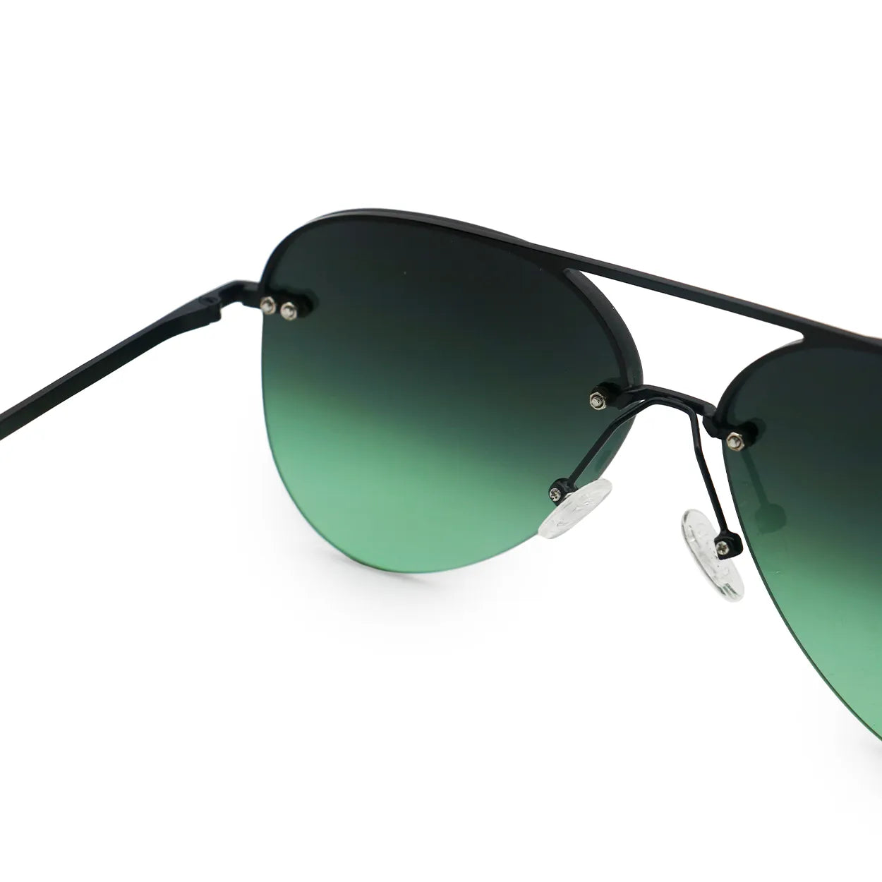 Smaller Megan 2 - Dark Green Metal Aviator Sunglasses