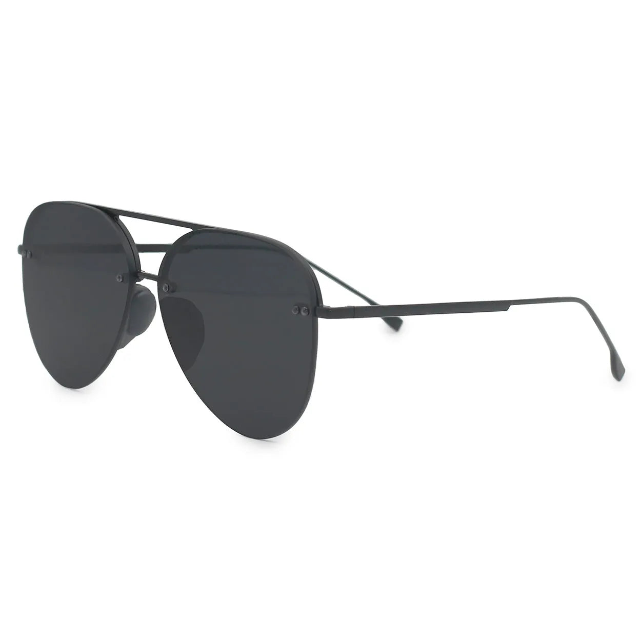 Smaller Megan 2 Jet Black- Tangle Free Aviator Sunglasses