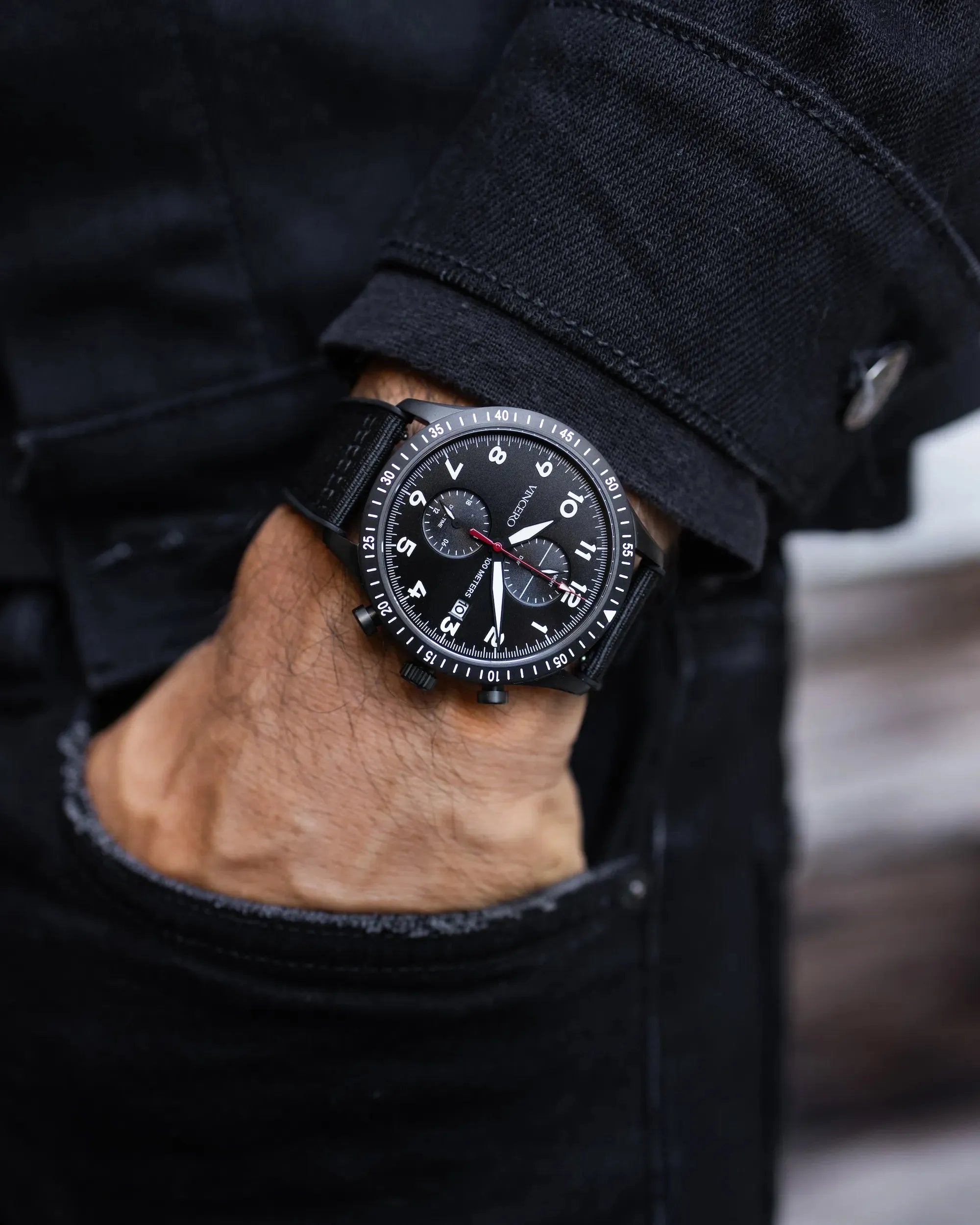 The Altitude Men's Watches - Matte Black/Red