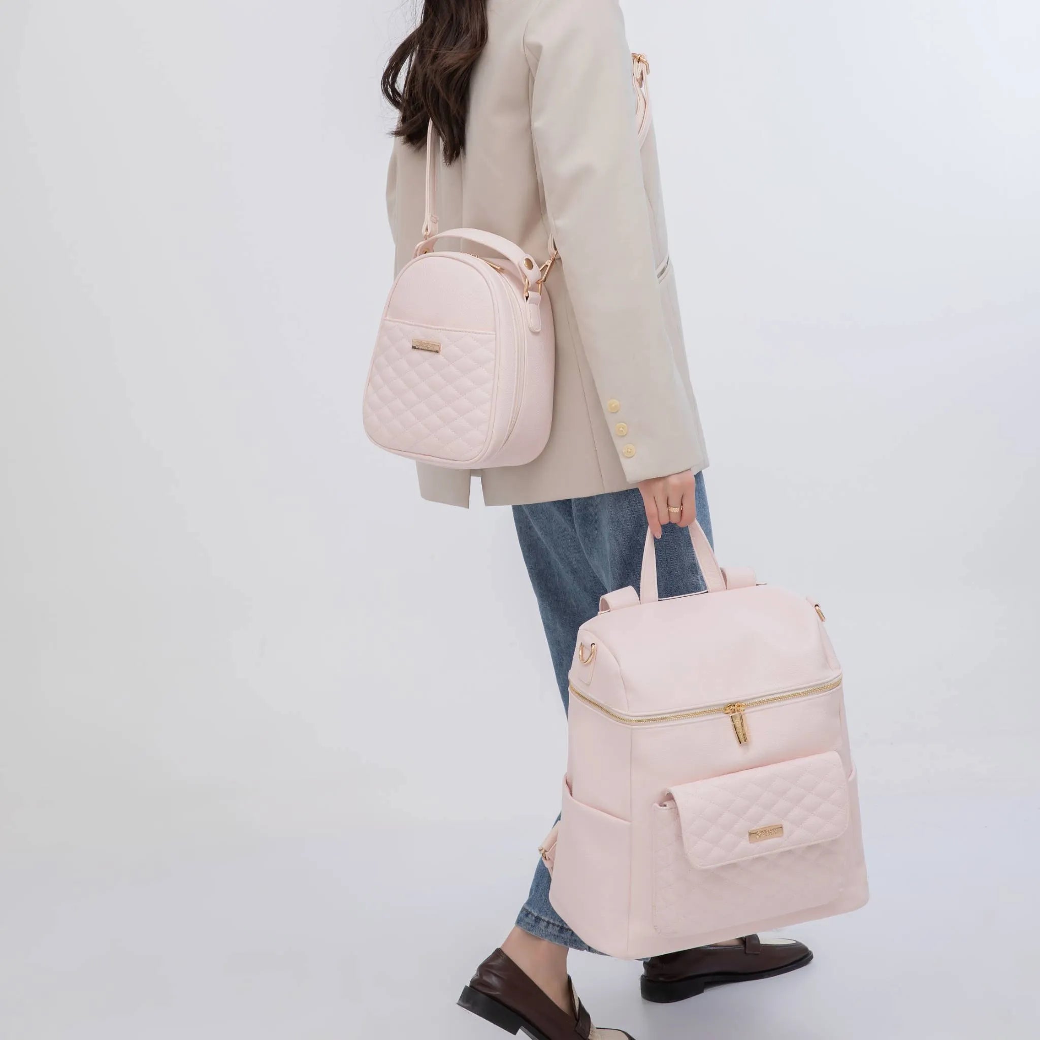 Monaco Backpack Diaper Bag | Pastel Pink