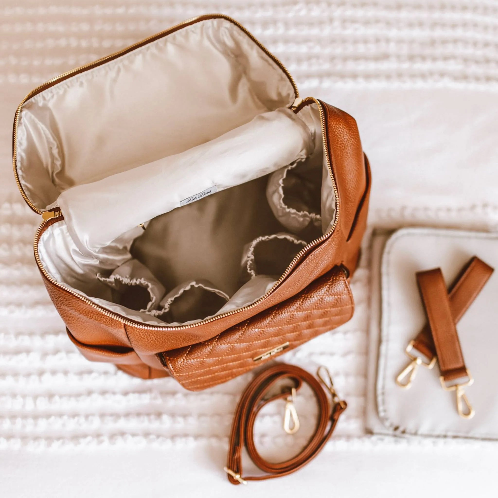 Monaco Backpack Diaper Bag | Caramel Brown