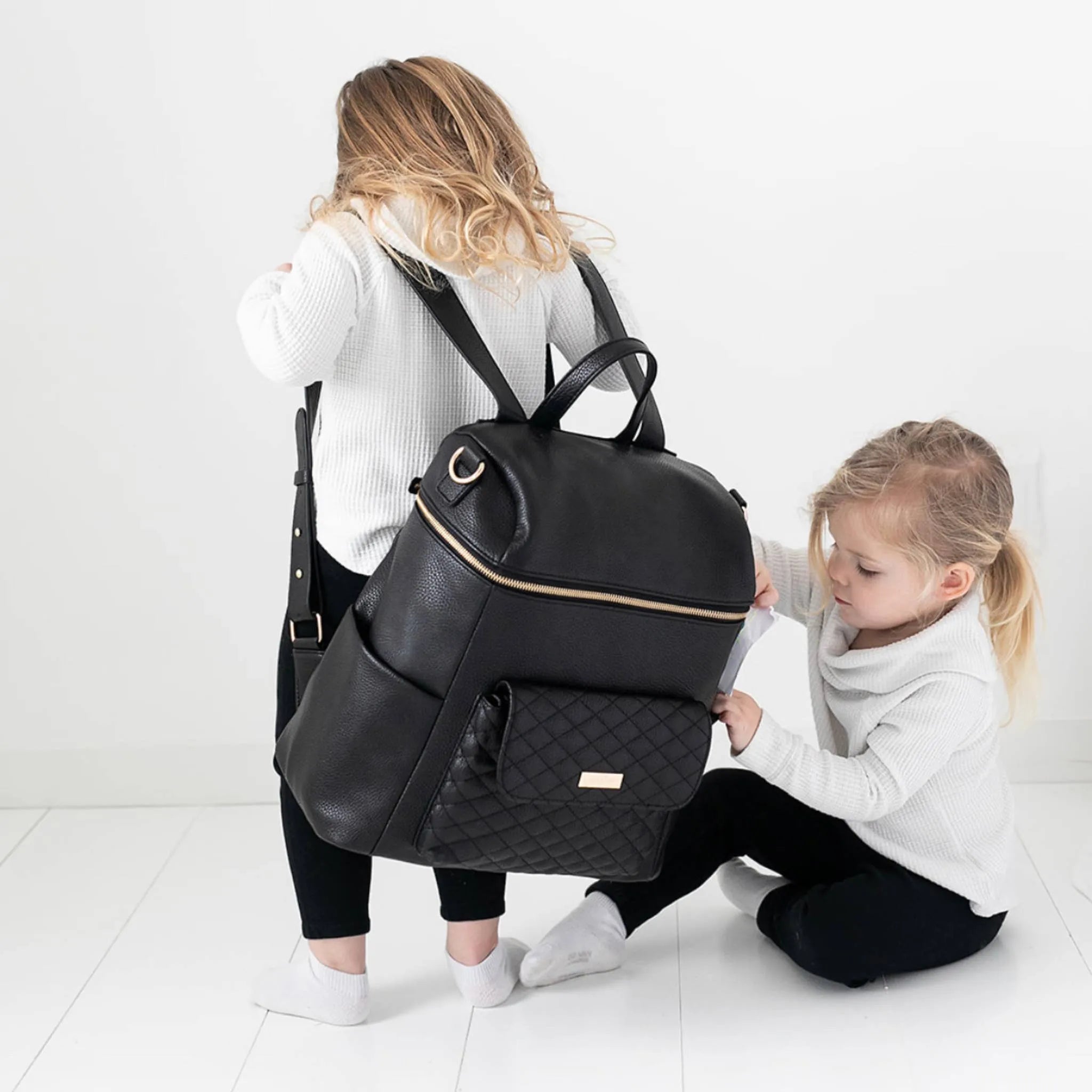 Monaco Backpack Diaper Bag | Ebony Black